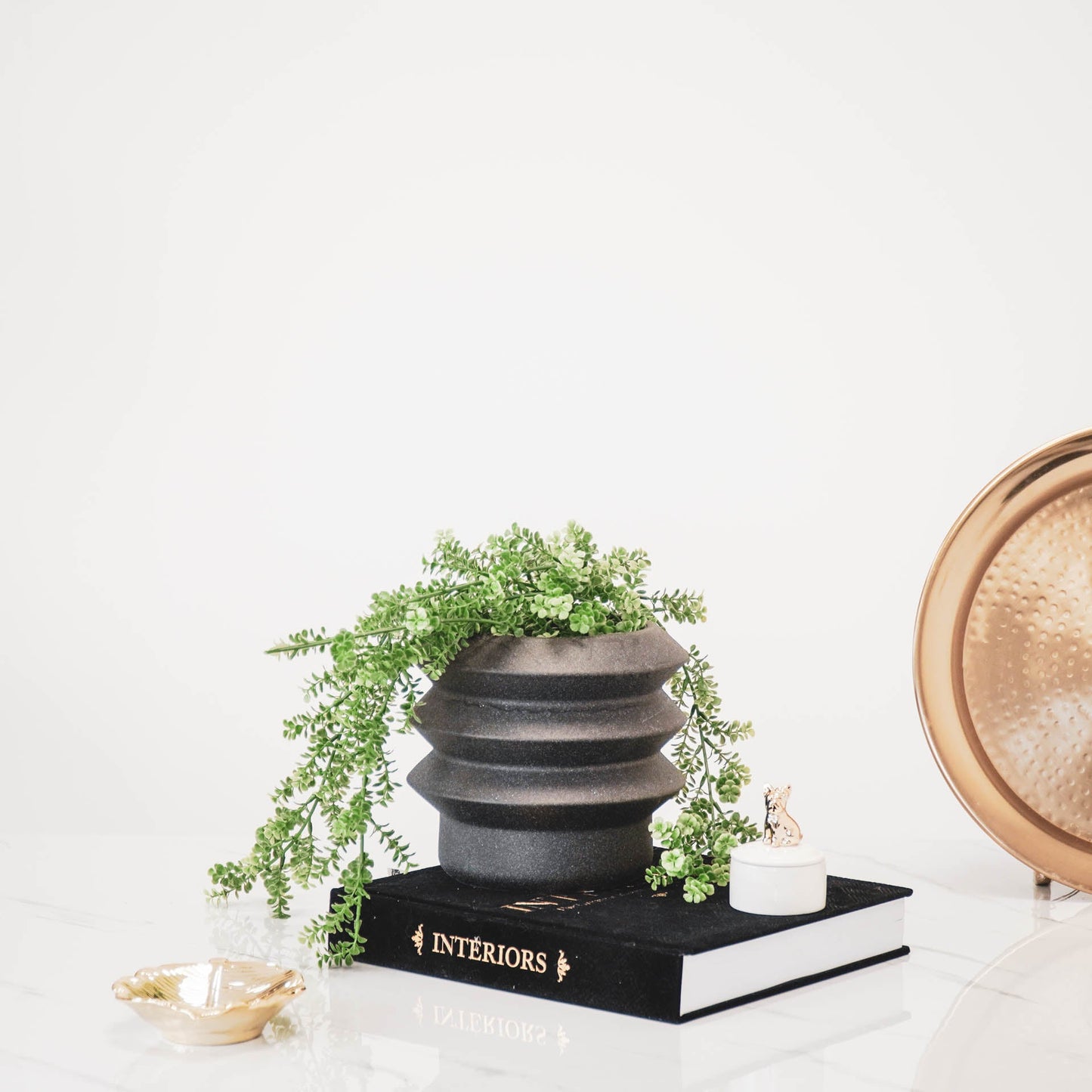HV Organische Vorm Pot - Zwart -19x19x17cm
