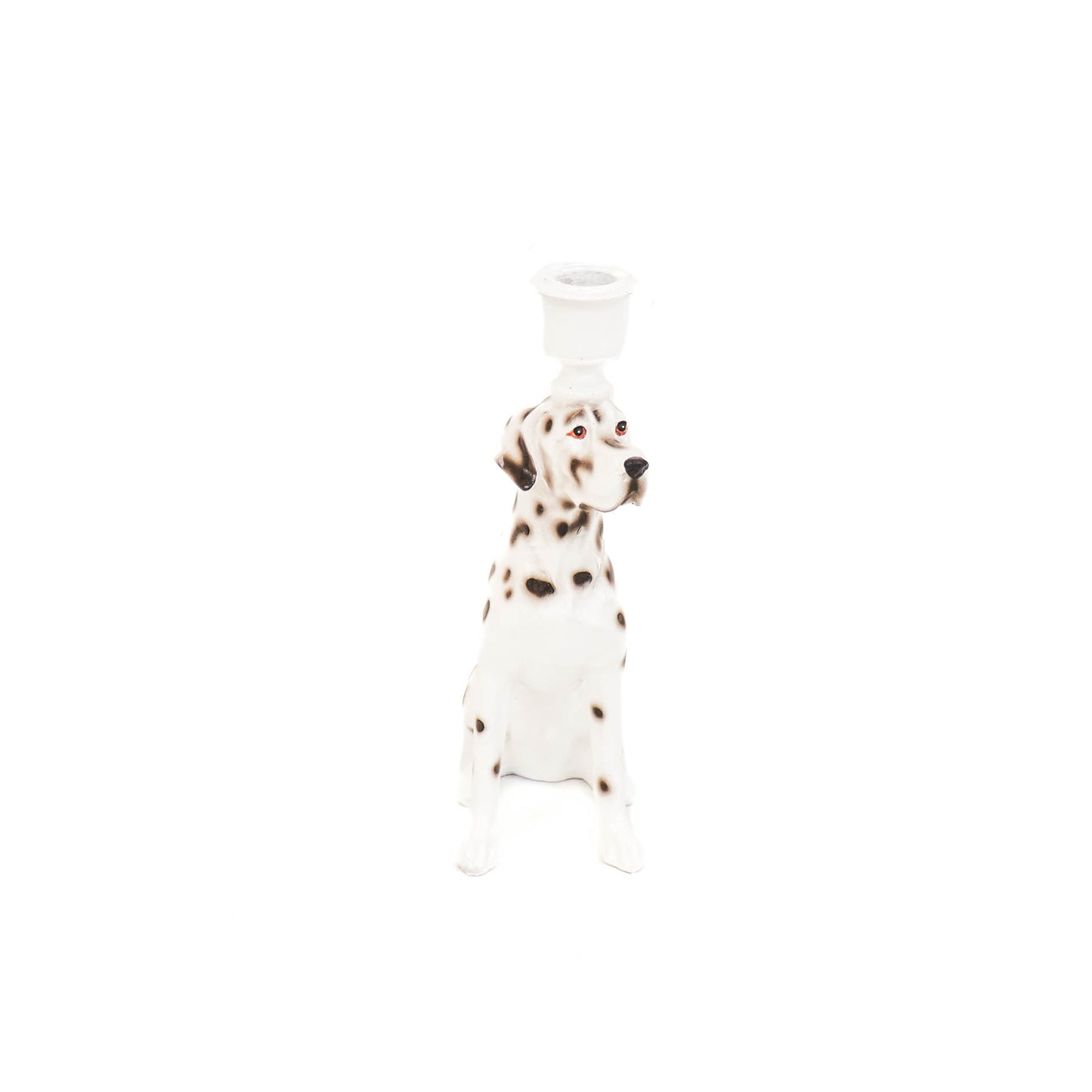 HV Dalmatiër Kandelaar - 12x8x24cm - Zwart/Wit