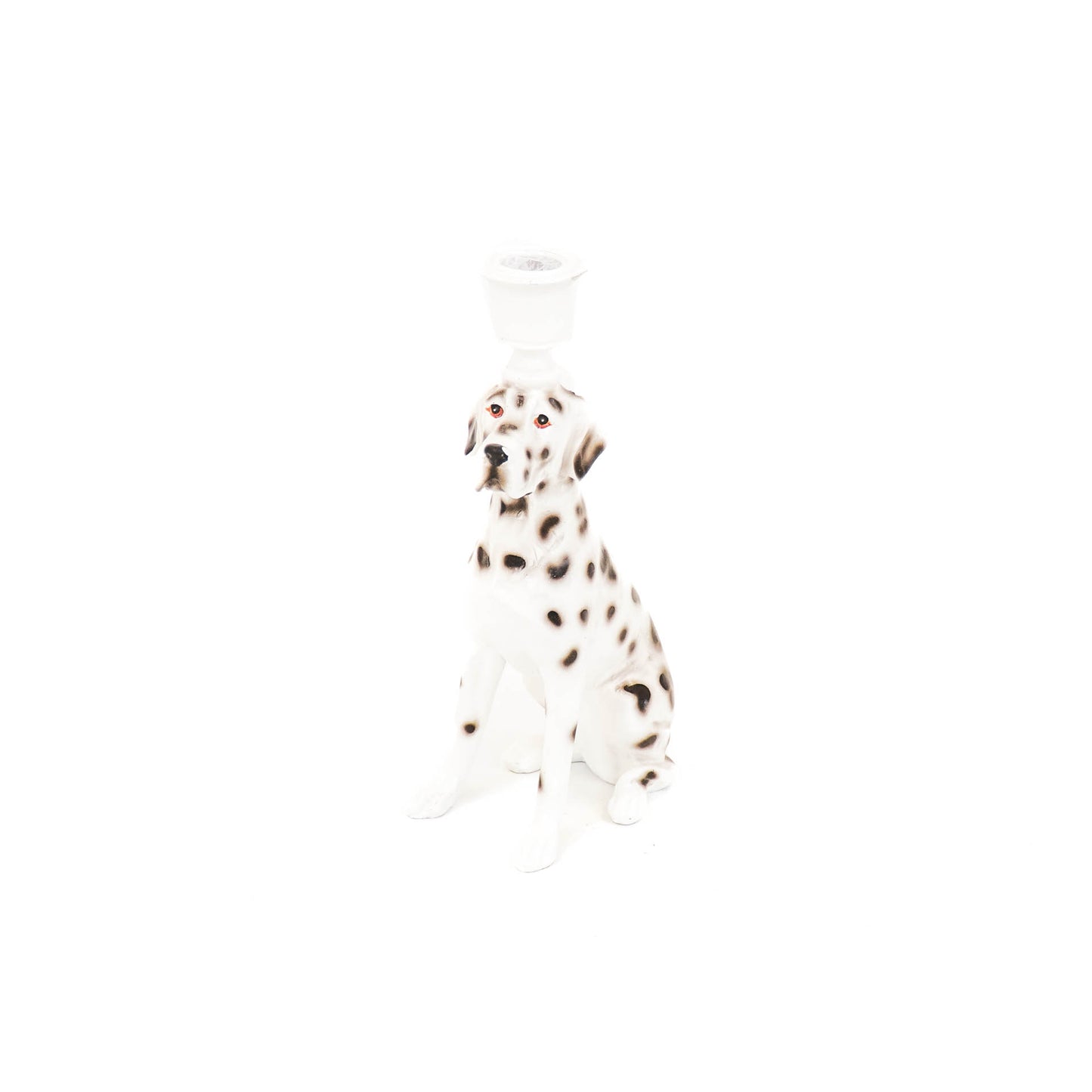 HV Dalmatiër Kandelaar - 12x8x24cm - Zwart/Wit