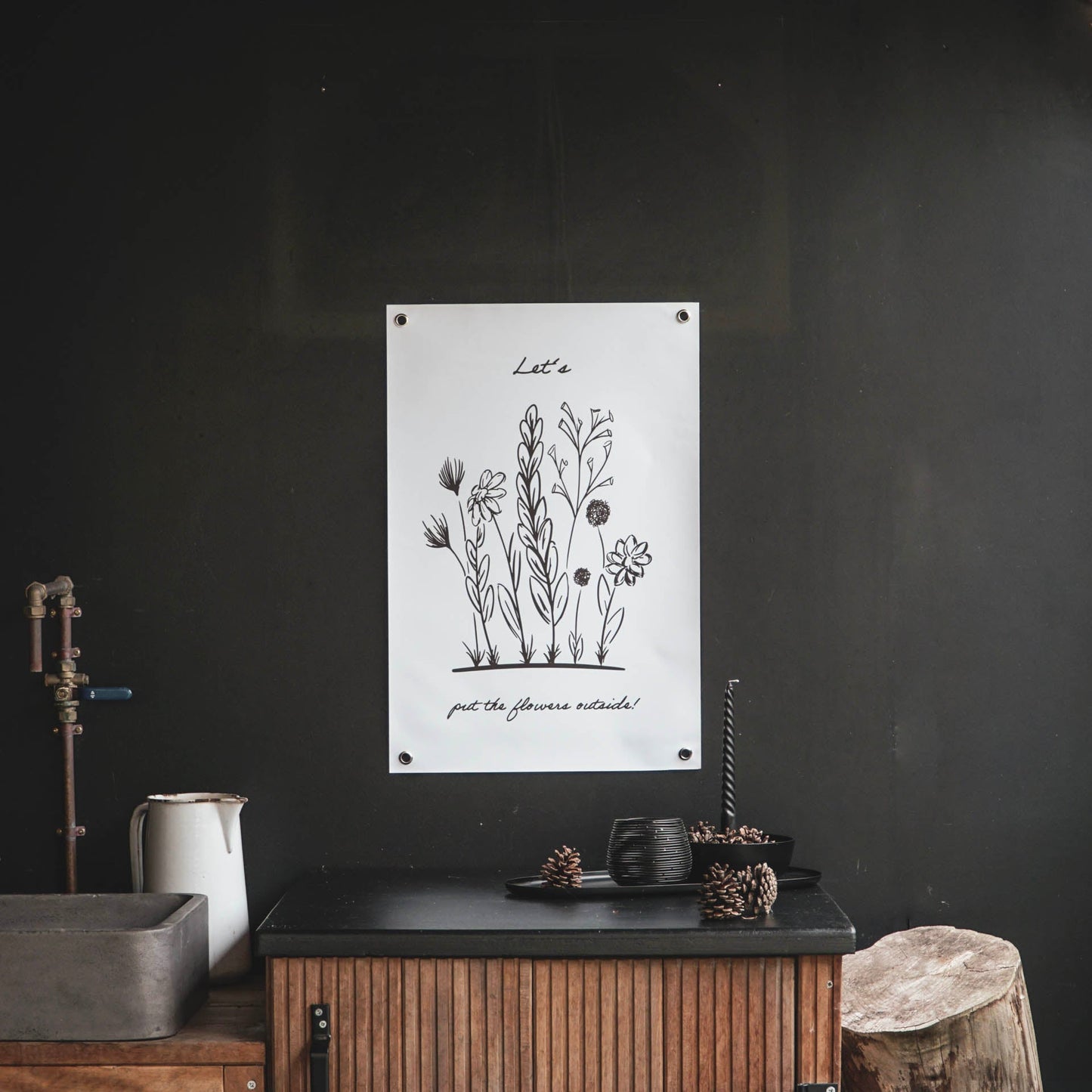 Tuin Poster - Flowers Outside - PVC - 40x60cm