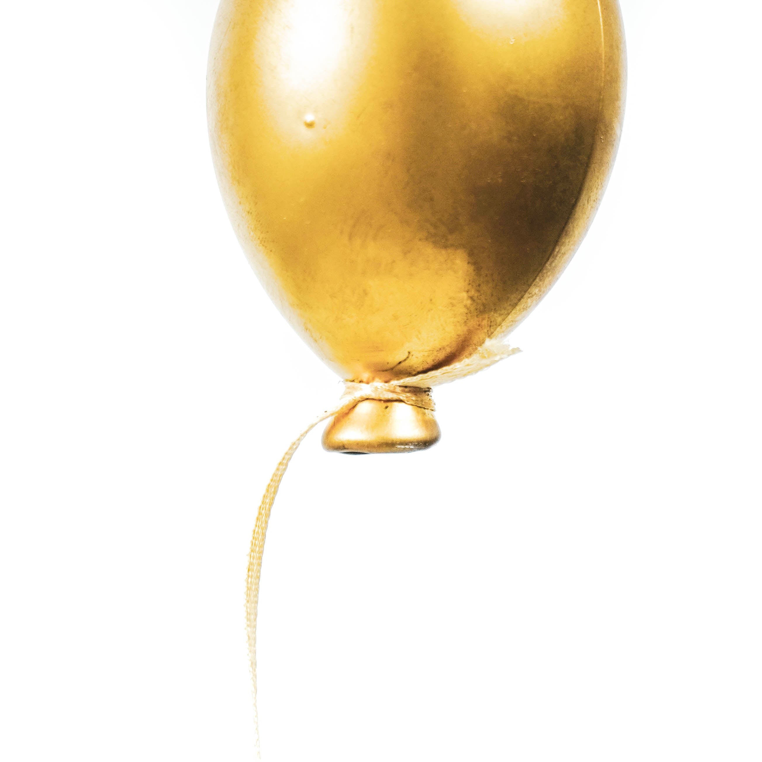 Ornament - Ballonhanger - Glas - Goud - 5x8cm