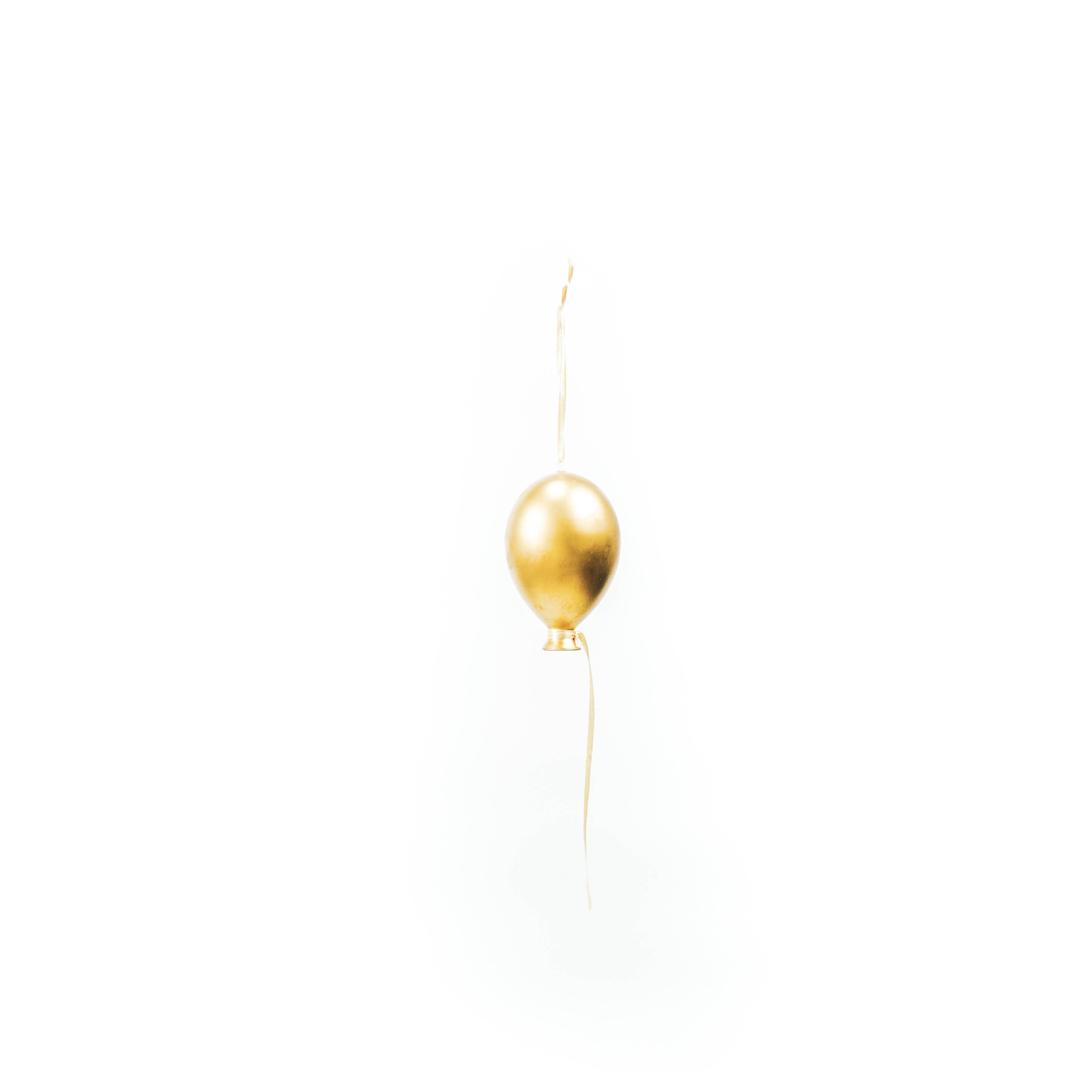 Ornament - Ballonhanger - Glas - Goud - 6.5x10.5cm