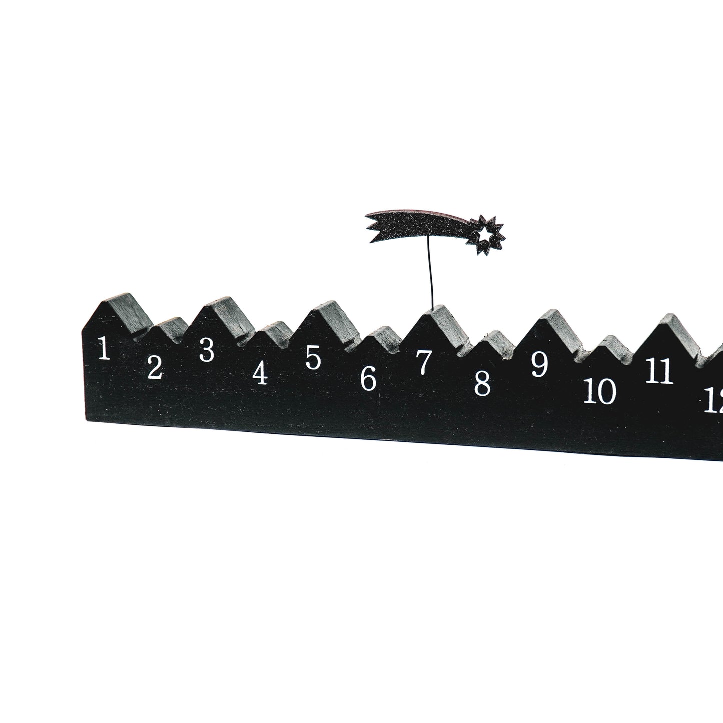 HV Advent huisjes AftelKalender - Zwart - 60x2.5x8.5 cm