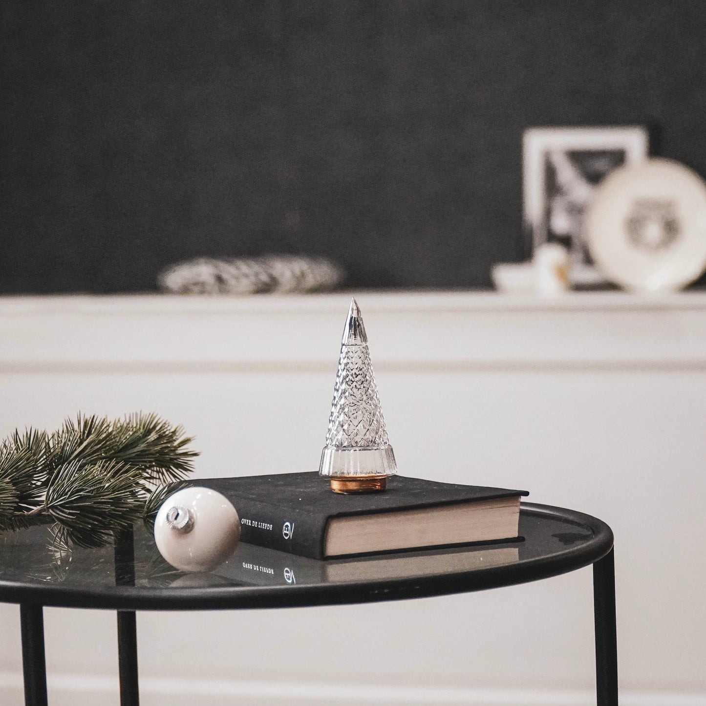 HV Glazen kerstboom met goud - 5x5x11.5CM