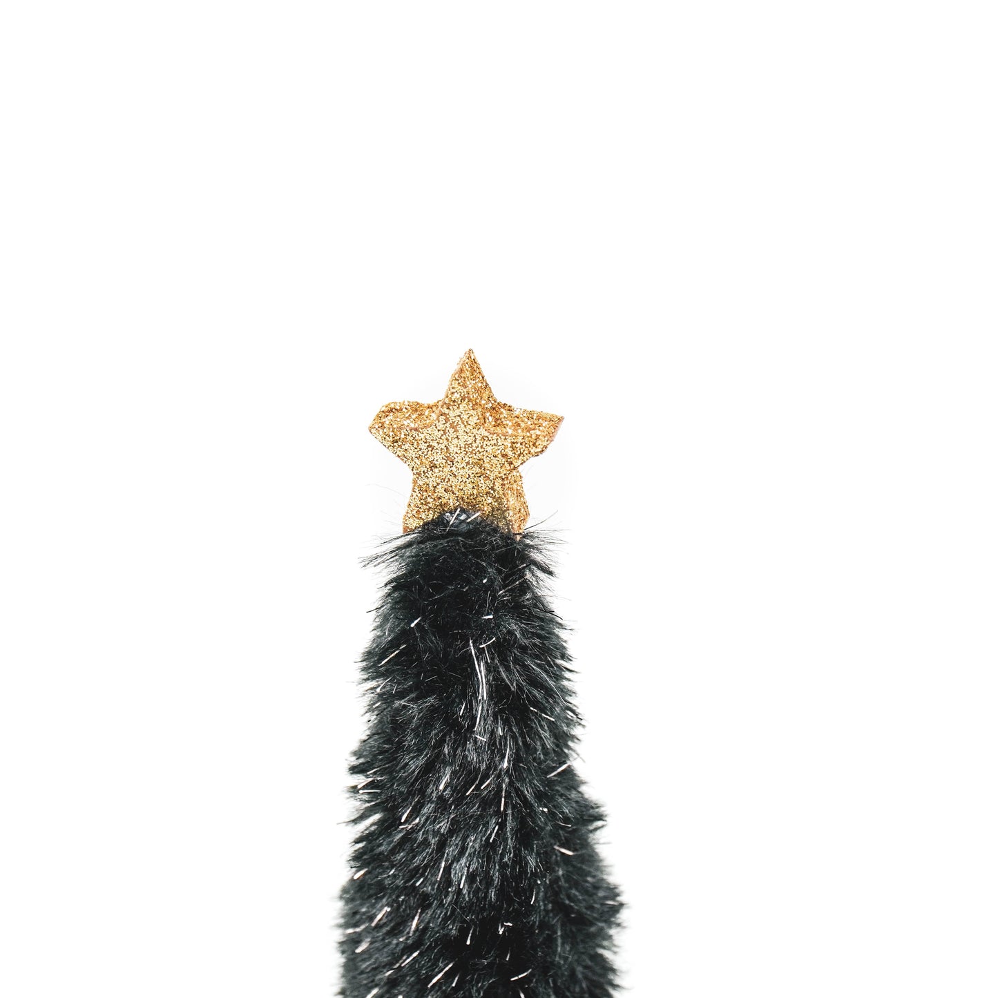 HV Fuzzy Kerstboom Zwart -4.5x4.5x17.5cm