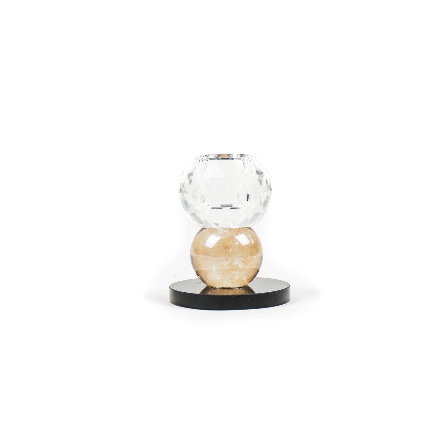 HV Kristal Kandelaar - Helder/ Zwart -6x6x8cm