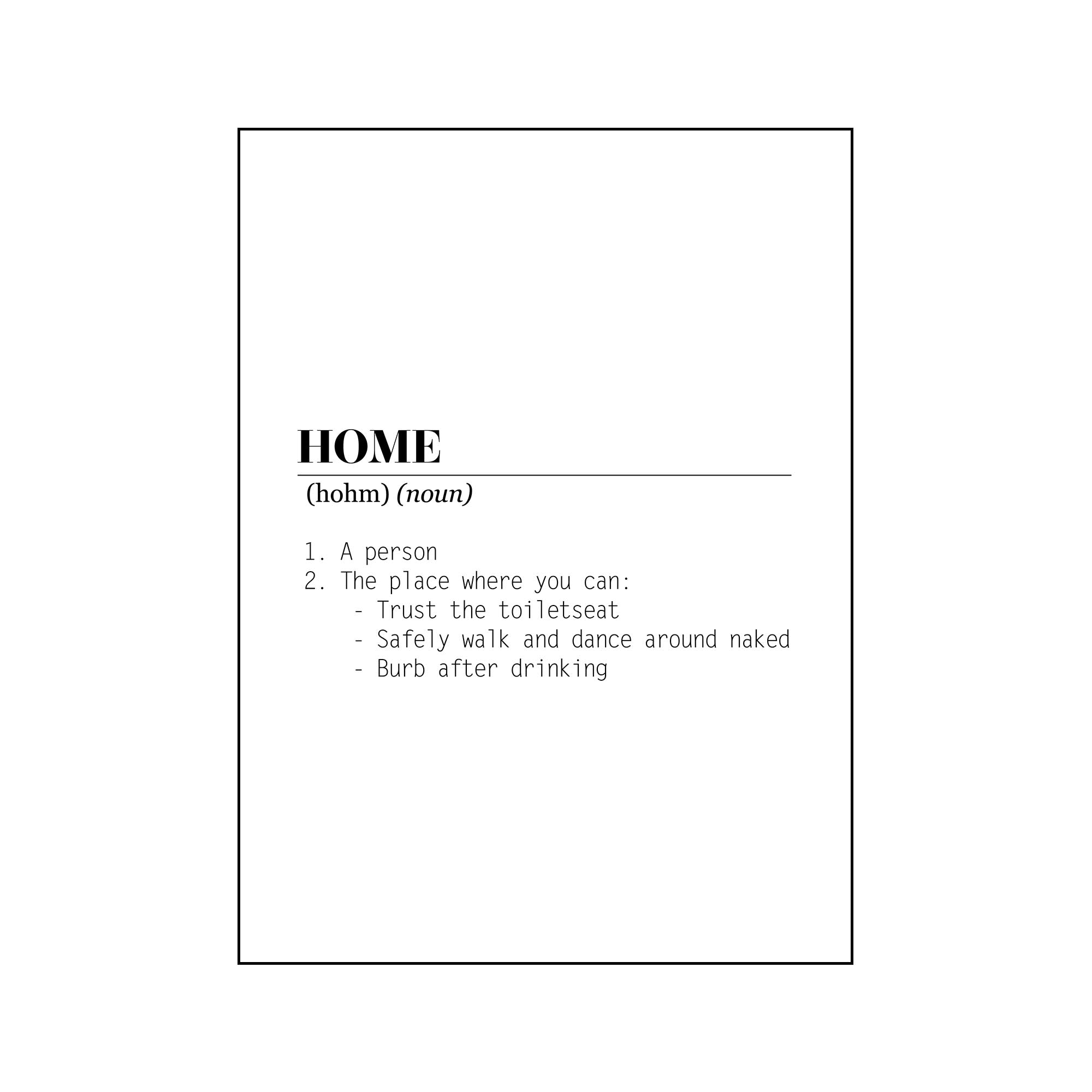 Poster - Home Woordenboek - Papier - Wit - A3