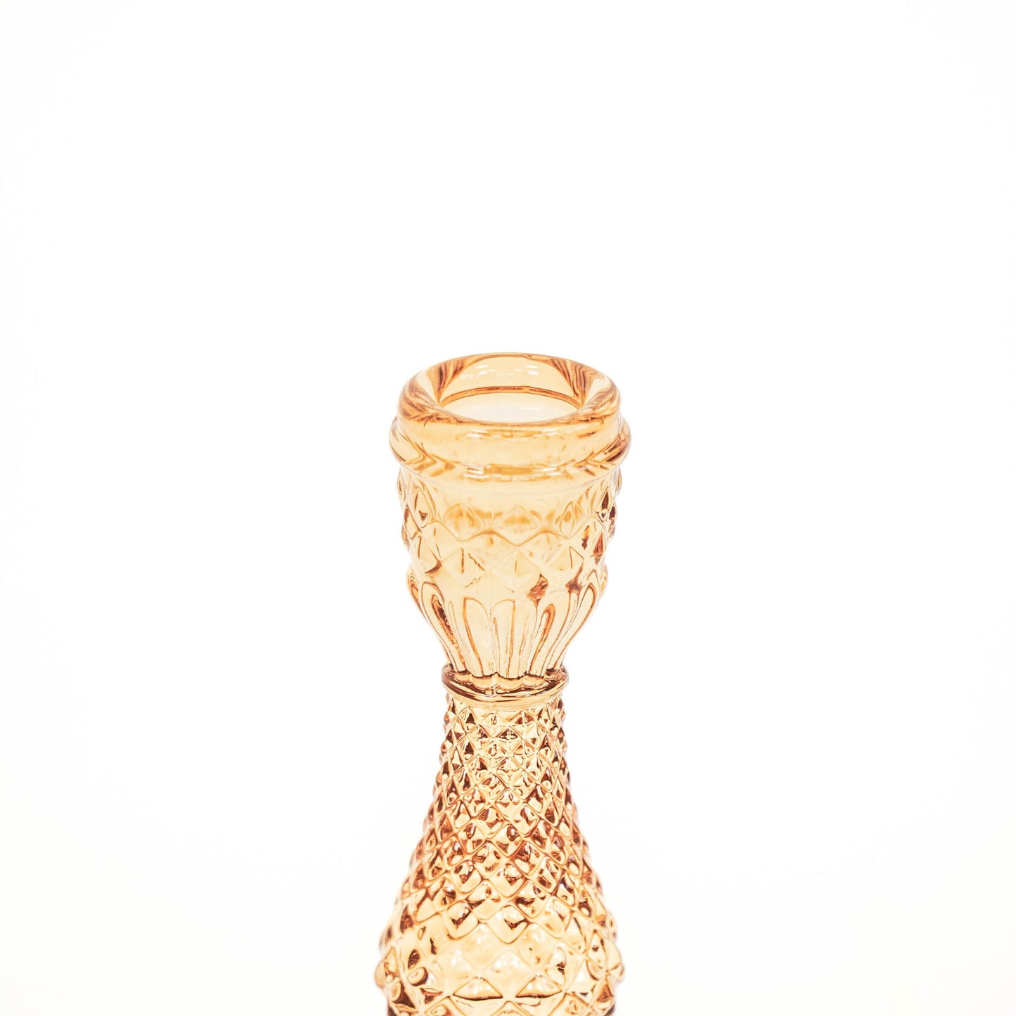 HV Glazen Kandelaar - Amber - 8,5x16cm