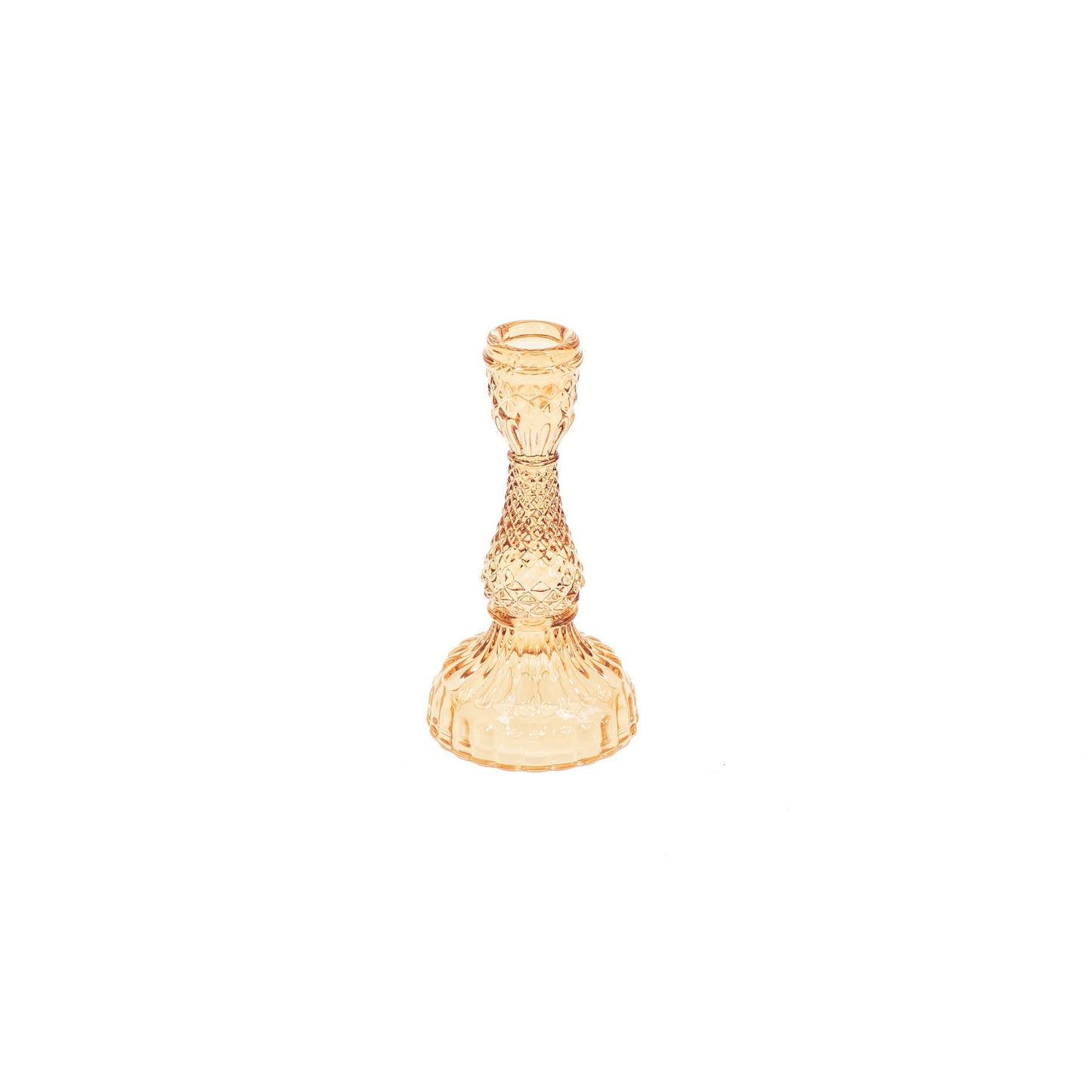 HV Glazen Kandelaar - Amber - 8,5x16cm
