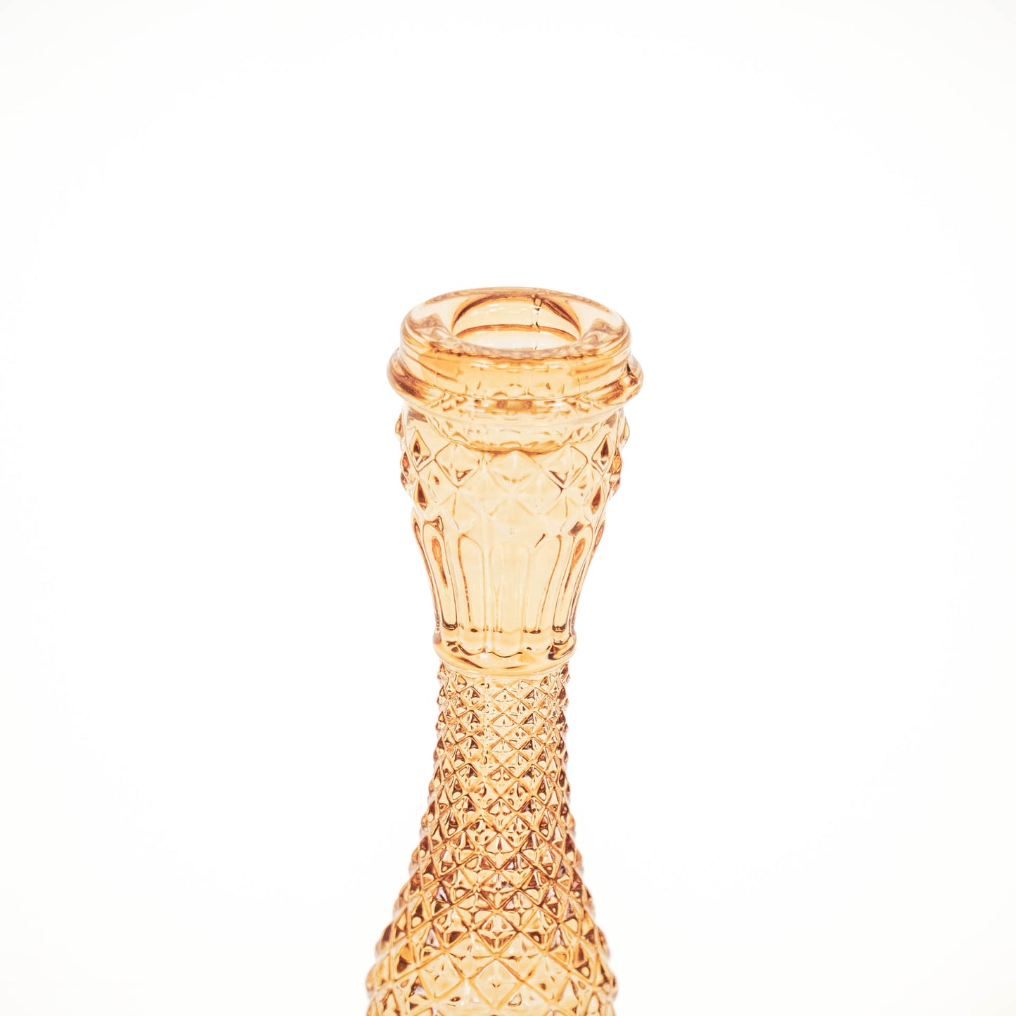 HV Glazen Kandelaar - Amber - 10x21cm