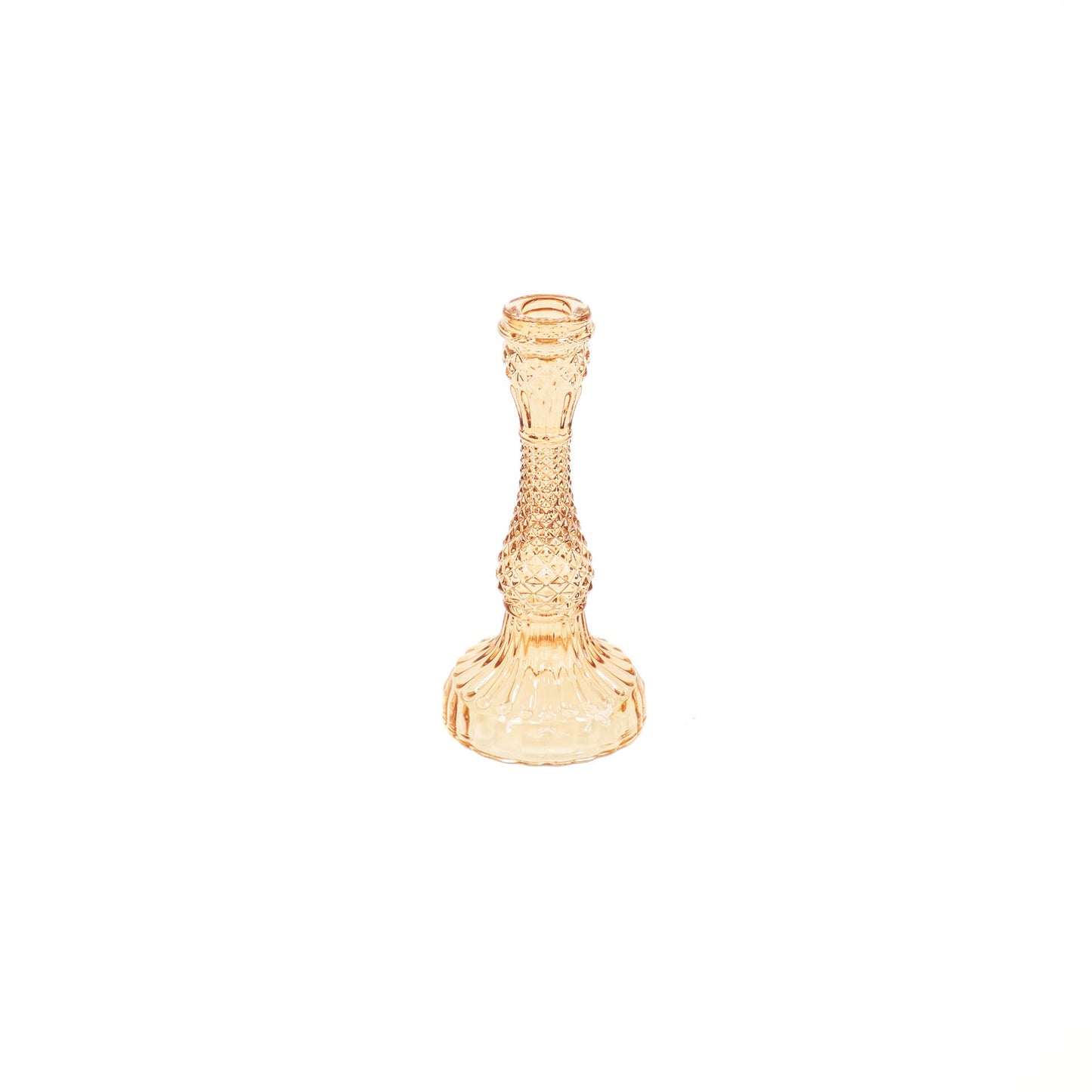 HV Glazen Kandelaar - Amber - 10x21cm
