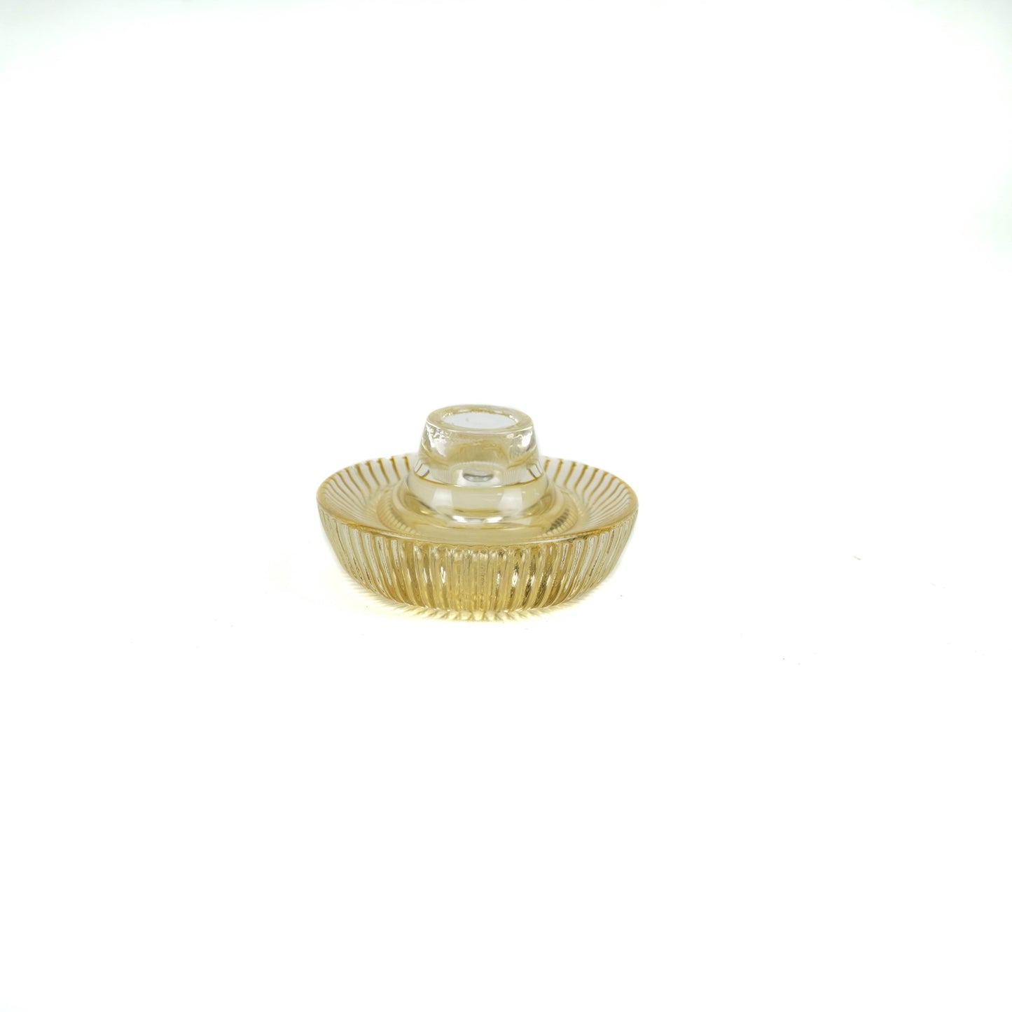 HV Kandelaar en Theelichthouder in 1 - Glas - Amber - 10x5,5cm