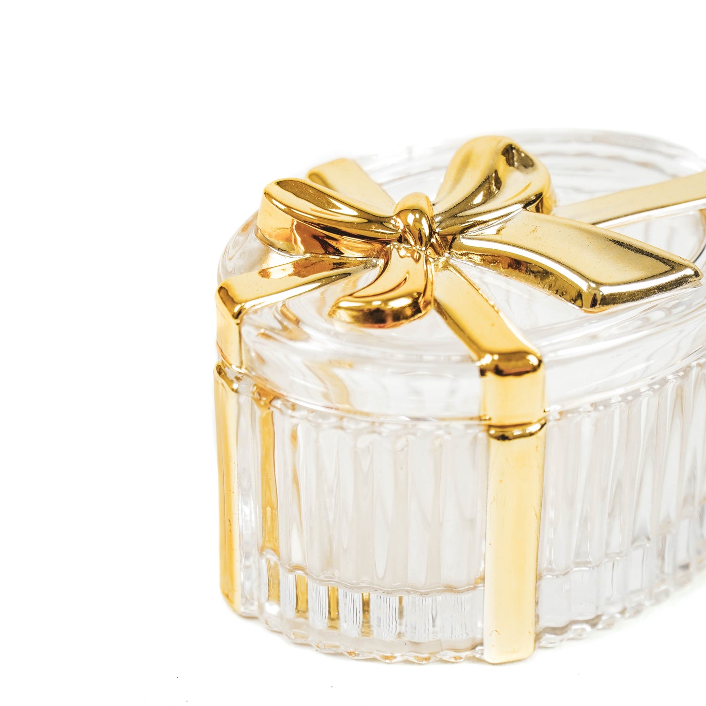 HV Glazen Box met Strik - 10x7x7cm