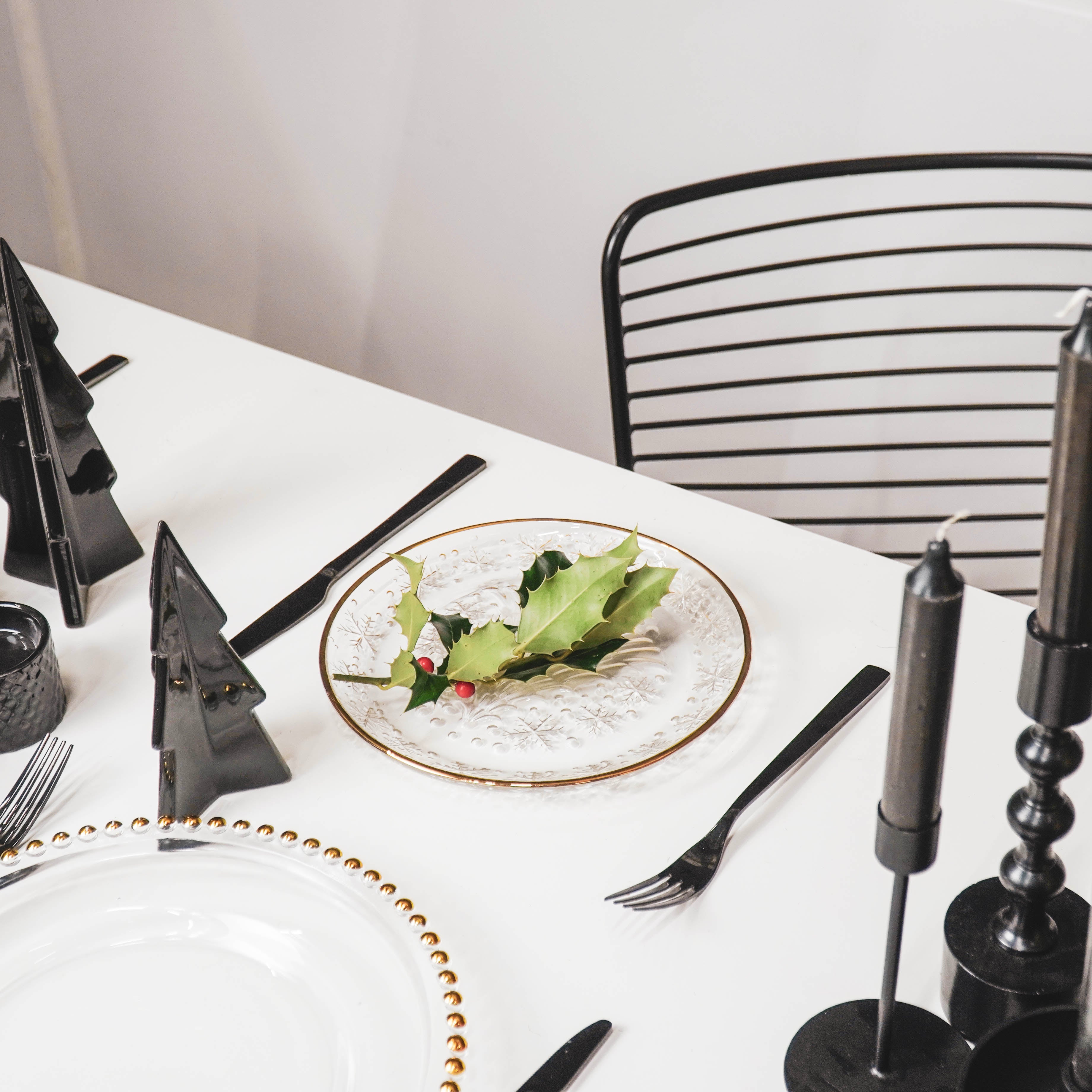 Bord - Glas - Goud - 21cm