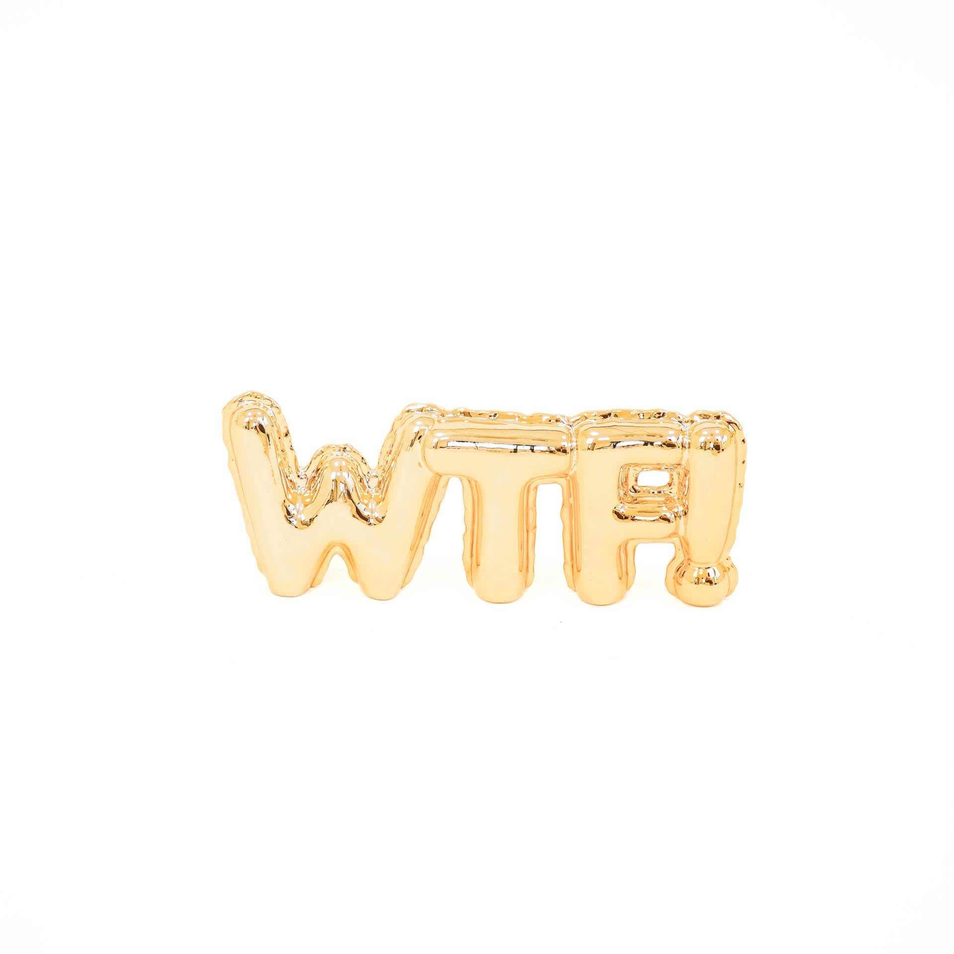 Housevitamin Ornament 'WTF!' - 25x3,5x10cm - Goud