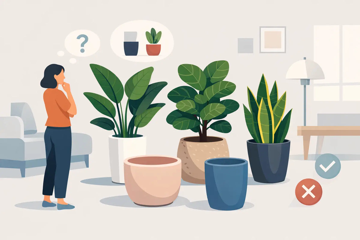 Grote bloempot voor binnen kiezen zonder missers