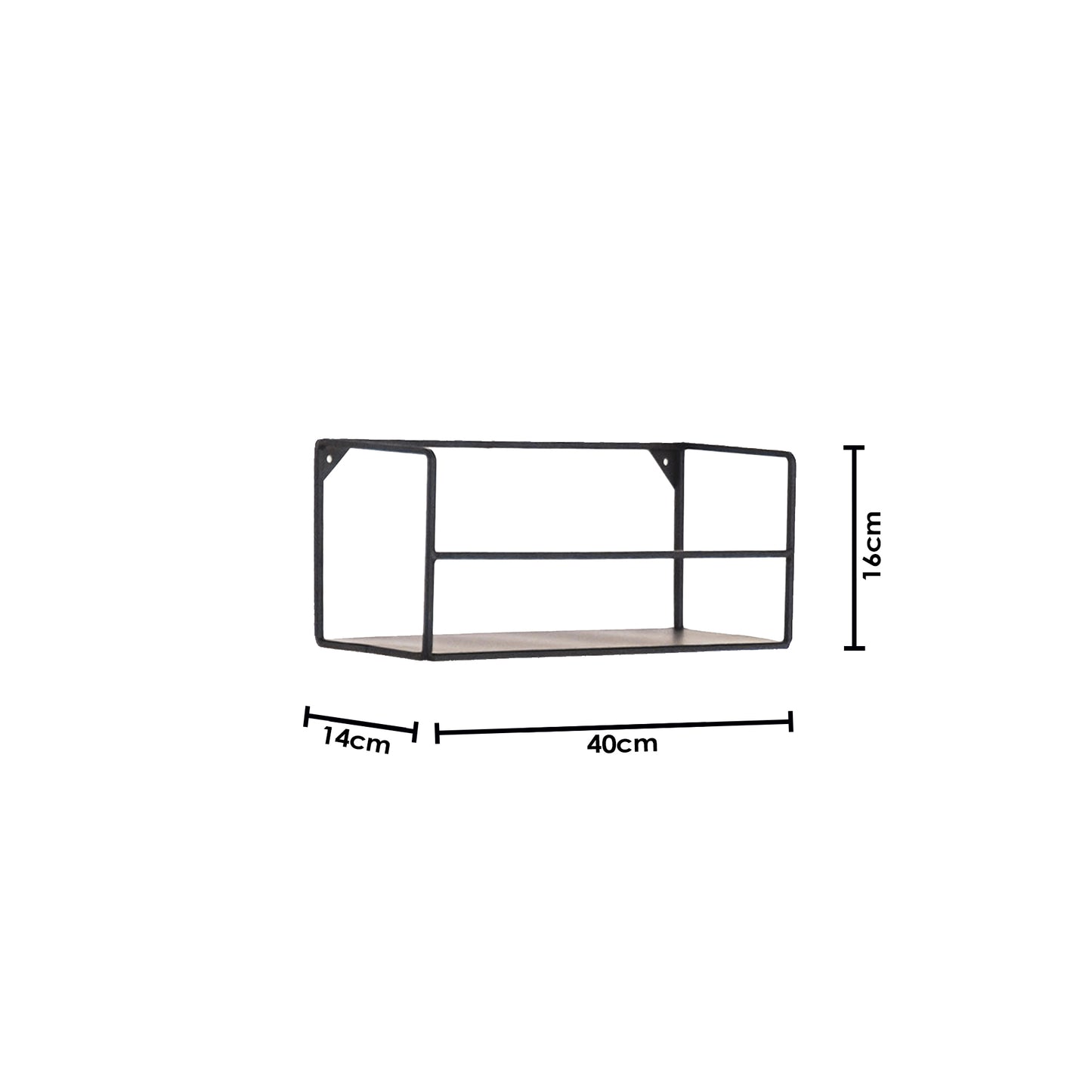 Housevitamin Wandplanken Metaal - Zwart - Set van 2 - 40x14x16 en 80x14x16cm