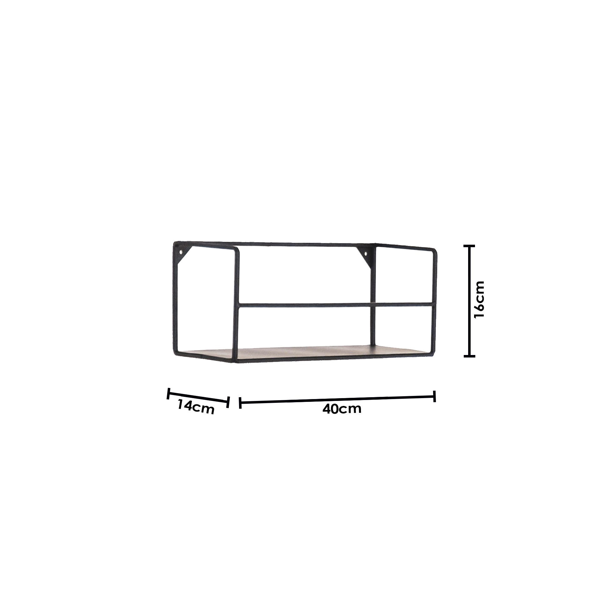 Wandplanken - Metaal - Zwart - Set van 2 - 40x14x16 en 80x14x16cm