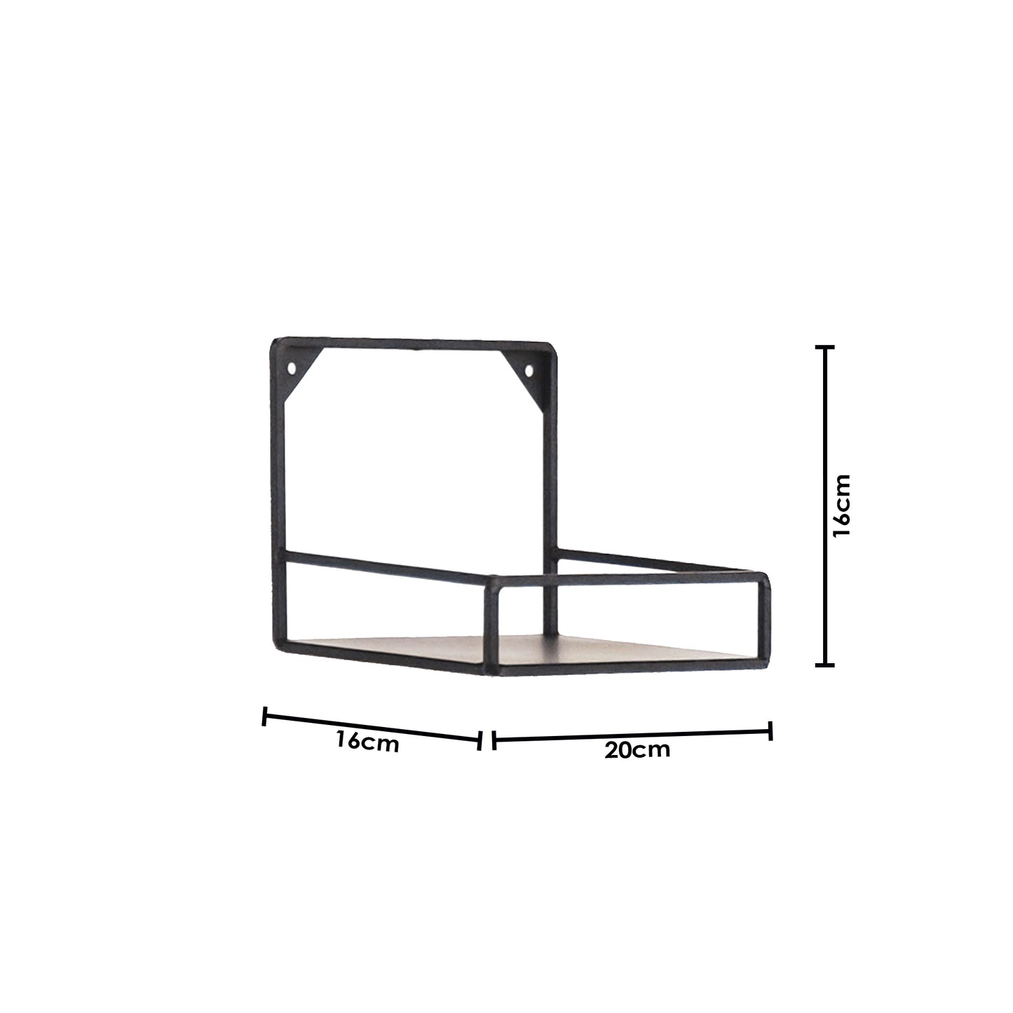 Housevitamin Wandplanken - Zwart -  Set van 2 - 20x16 en 40x16cm