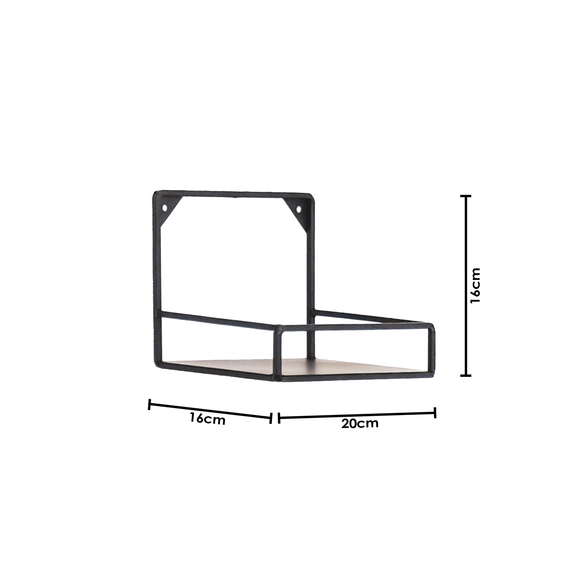 Wandplanken - Metaal - Zwart -  Set van 2 - 20x16 en 40x16cm