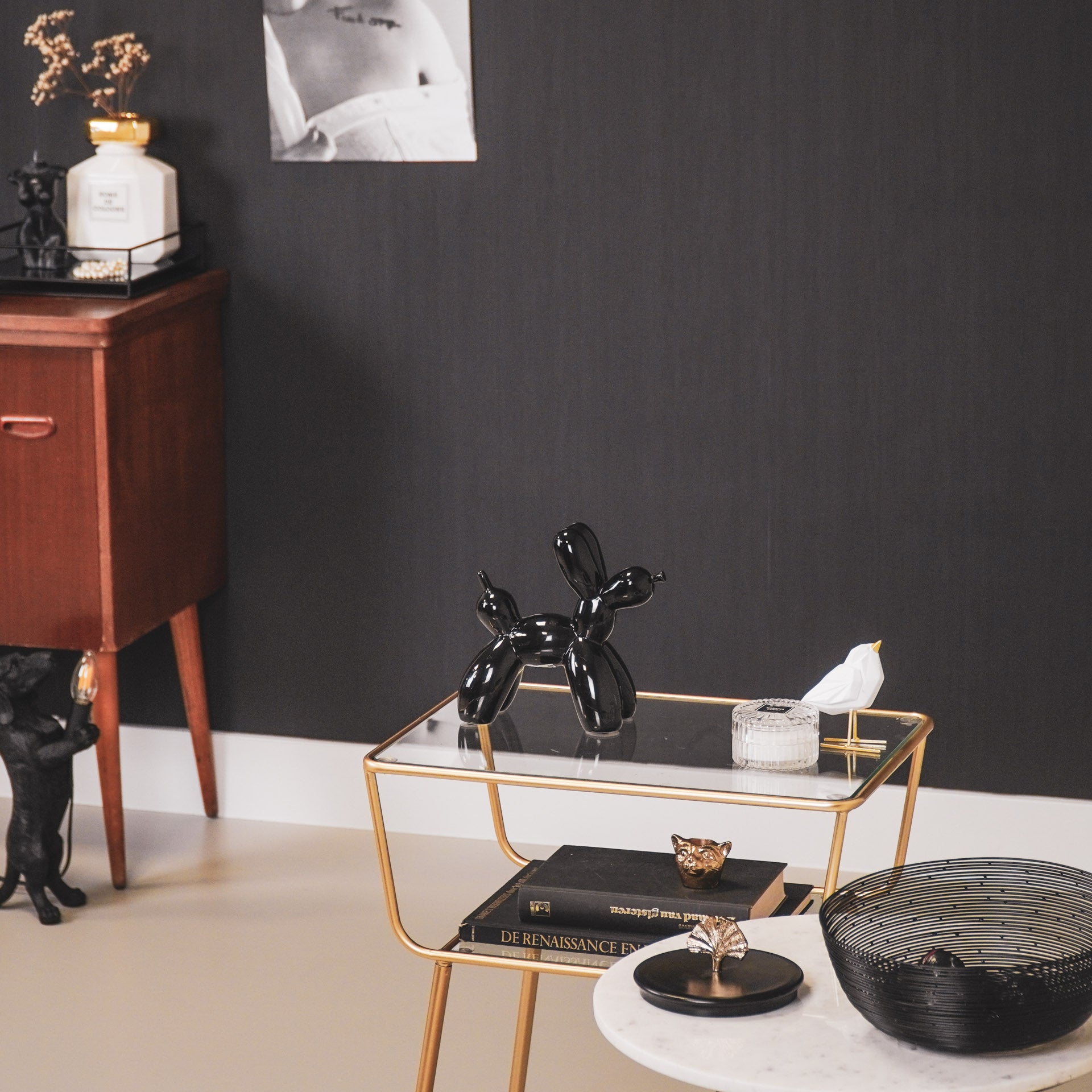 Housevitamin Doggy Style Balloon Beeld - Zwart - 8x18,5x8cm