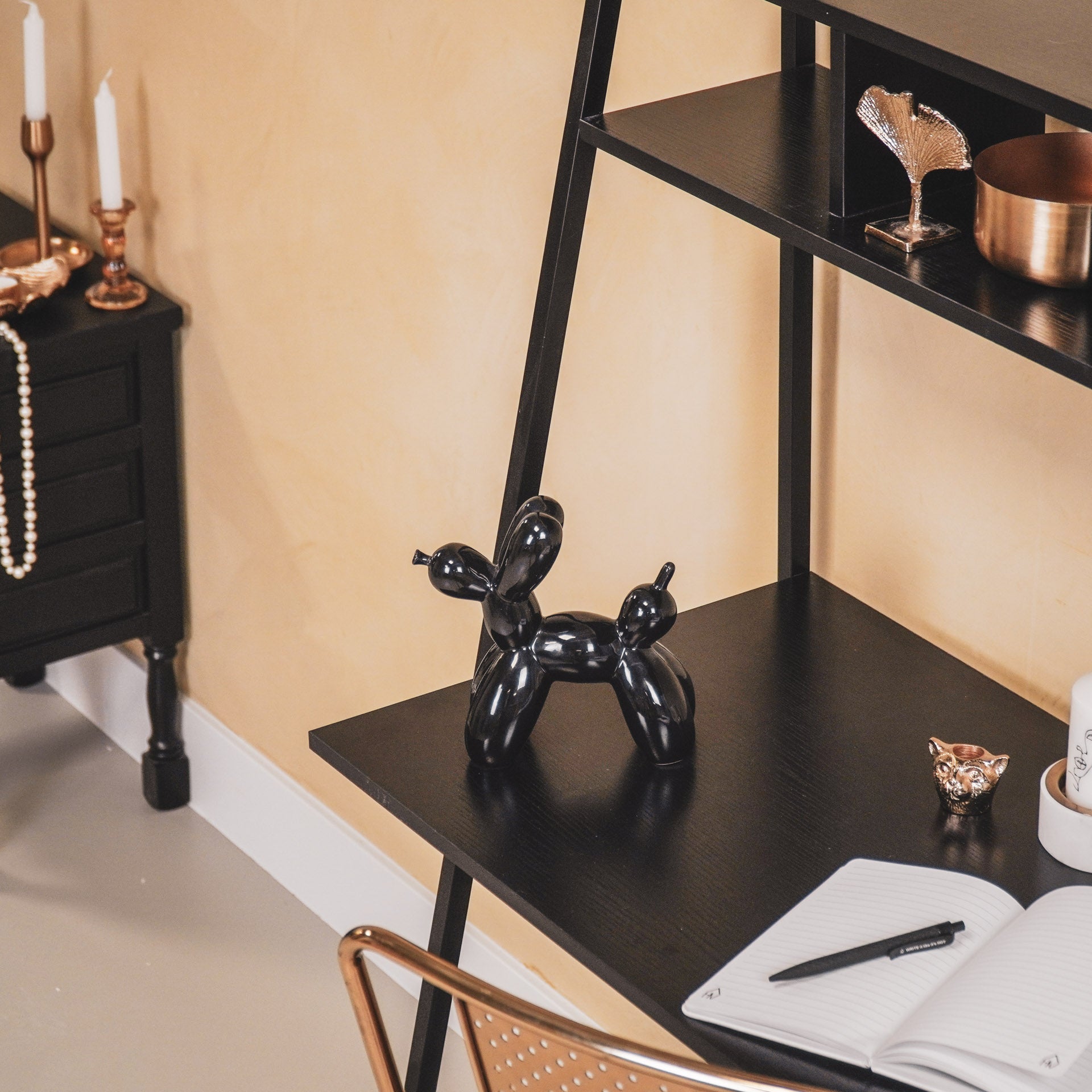 Housevitamin Doggy Style Balloon Beeld - Zwart - 8x18,5x8cm