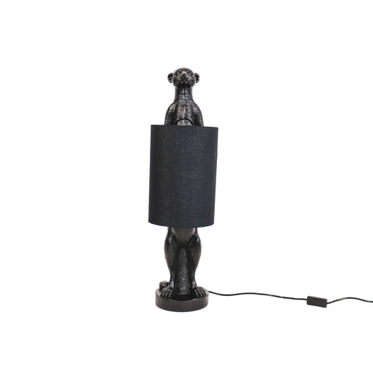Lamp - Stokstaart - Polyresin - Zwart  - 20x70x20cm