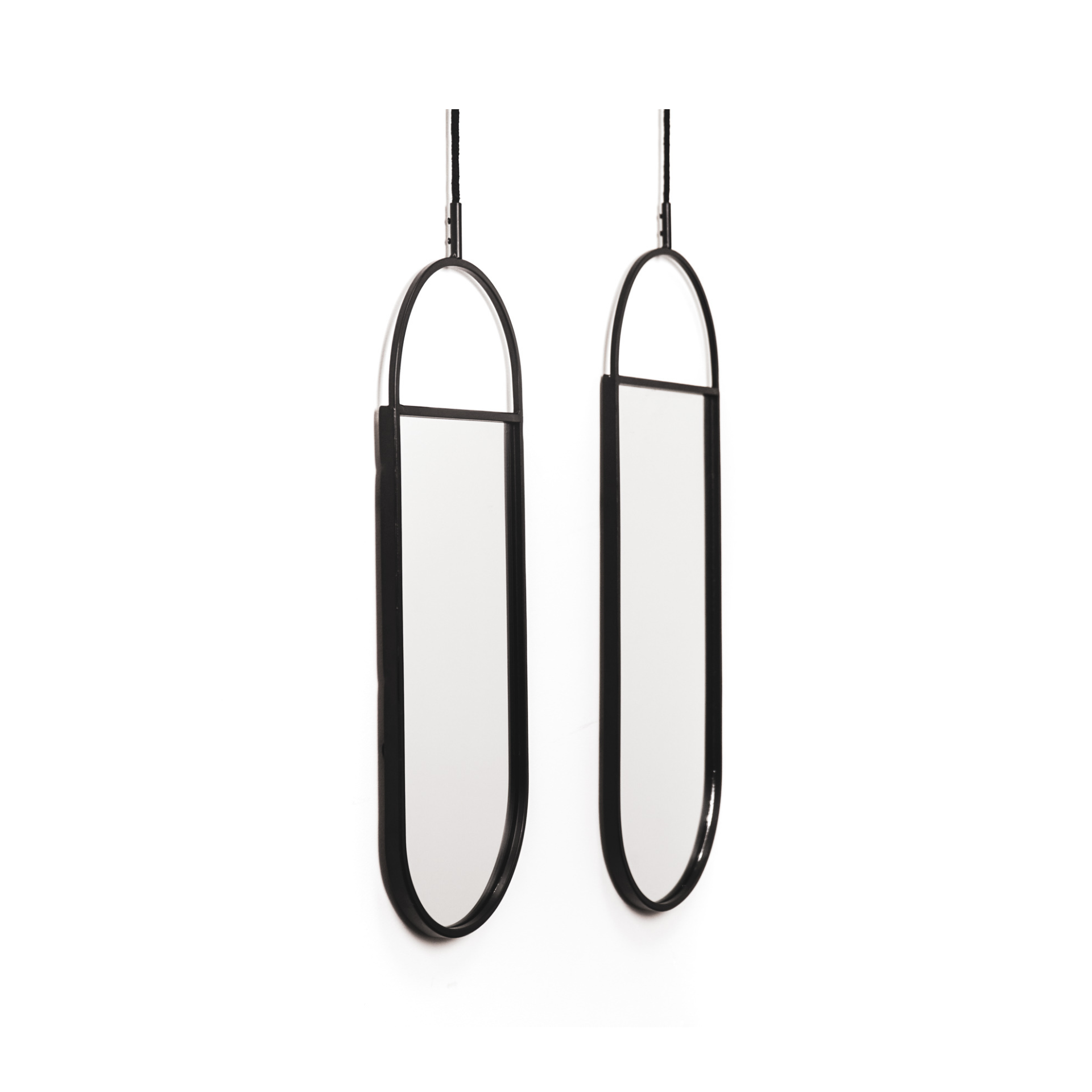Spiegel - Duo Set - Metaal - Zwart - 22x60 | 19x50cm