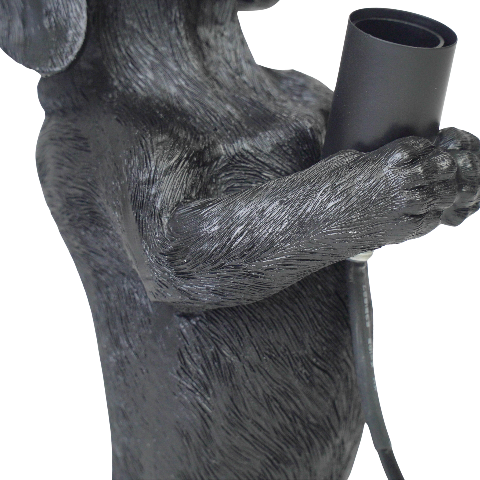 Lampen - Teckel Tafellamp - Polyresin - Zwart - E14 - 10x15x38cm