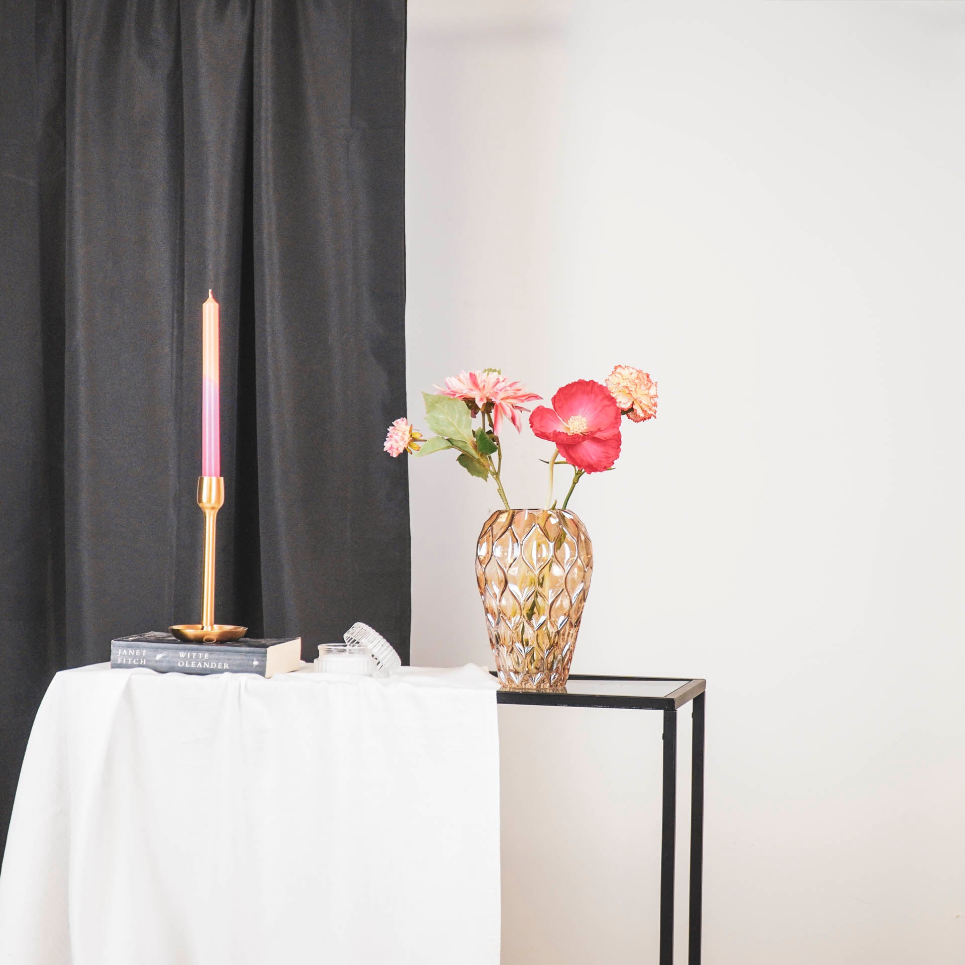 Vaas - Patroon - Amber - Glas - M - 12x22cm