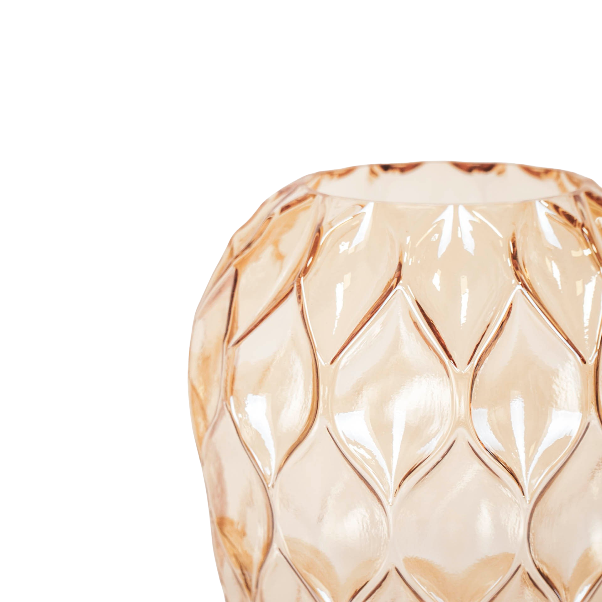 Vaas - Patroon - Amber - Glas - L - 16x27cm