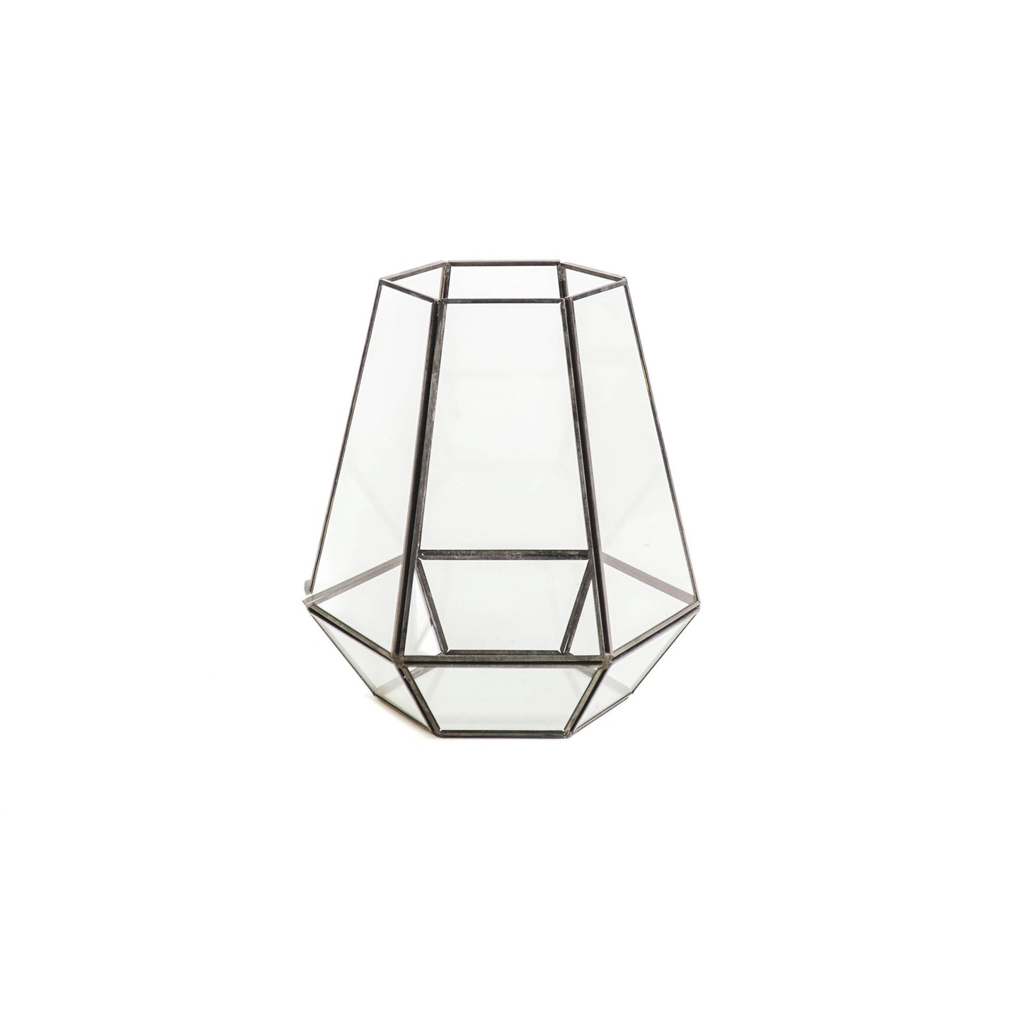 HV Windlicht -  Glas & Messing -18x20.5cm