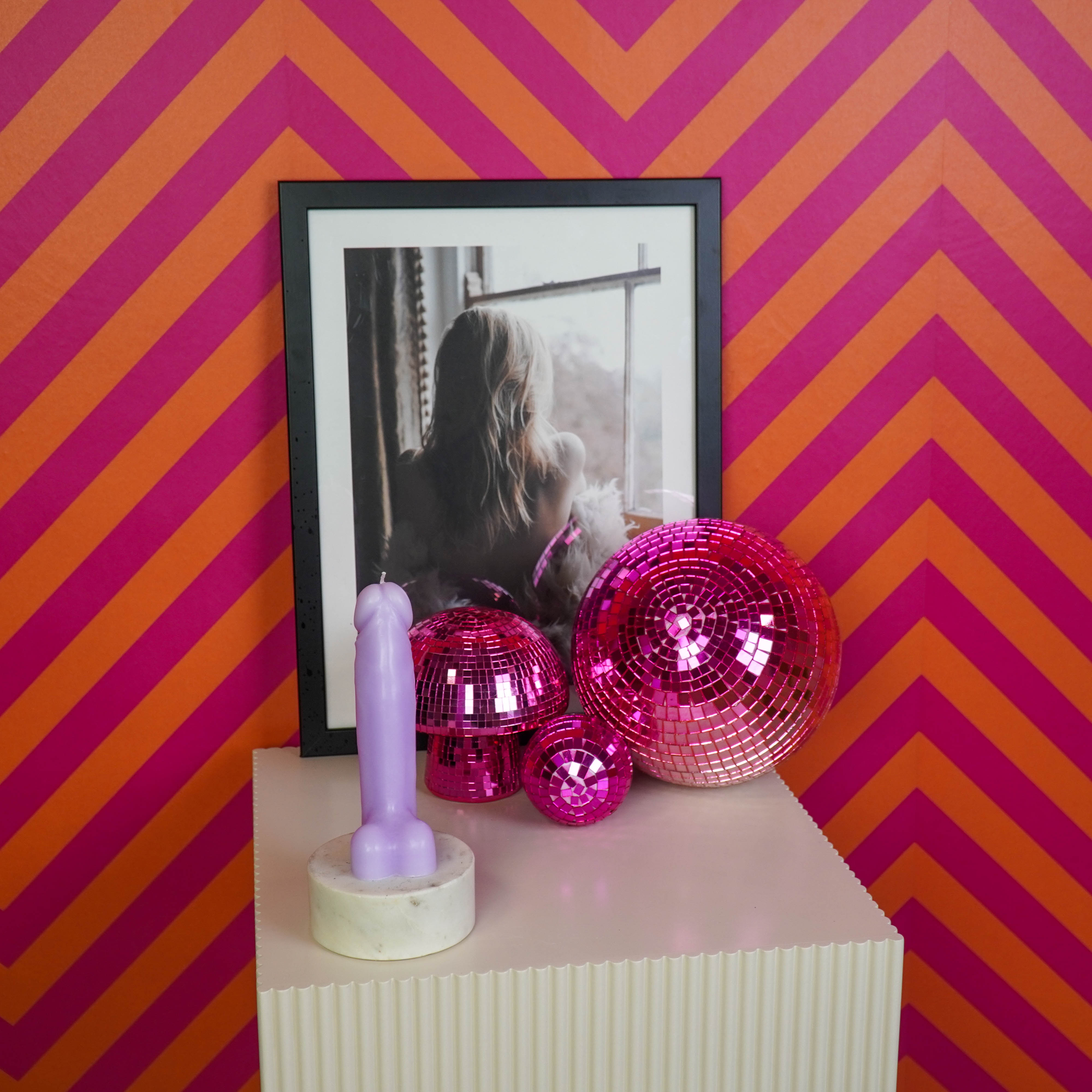 Kaars - Piemel - Wax - Lila - 160gram - 7x5,5x17cm