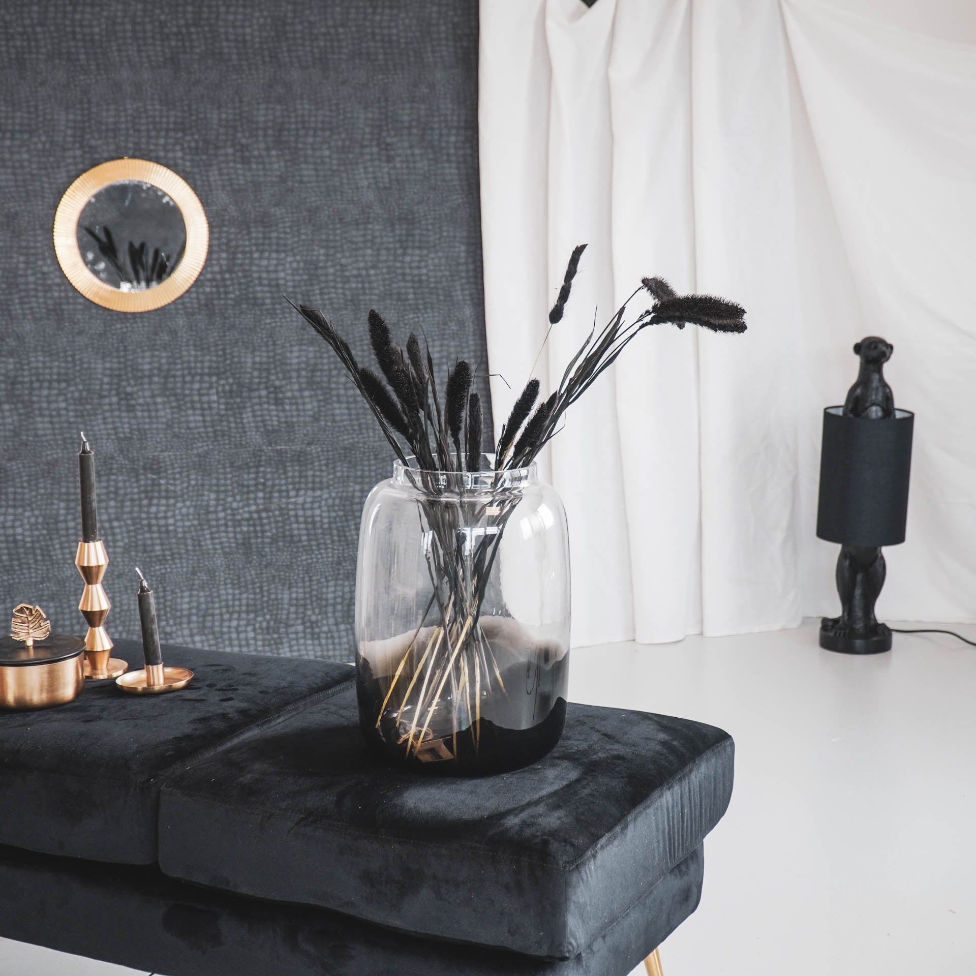 Vaas -  Dipdye - Newbone China - Zwart - 25x35cm