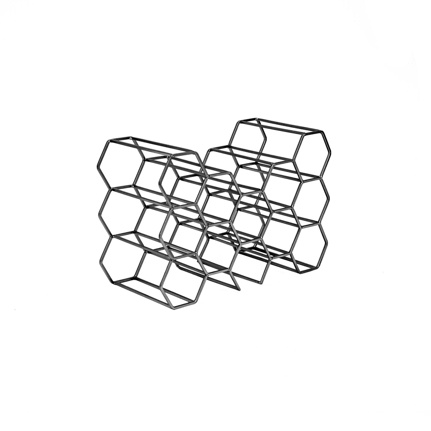 Wijnrek - Metaal - Zwart - 44,5x15,5x29cm