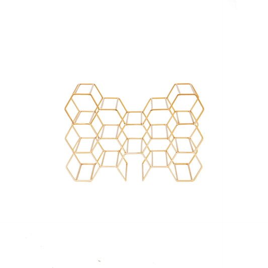 Housevitamin Wijnrek - Metaal - Goud - 44,5x15,5x29cm