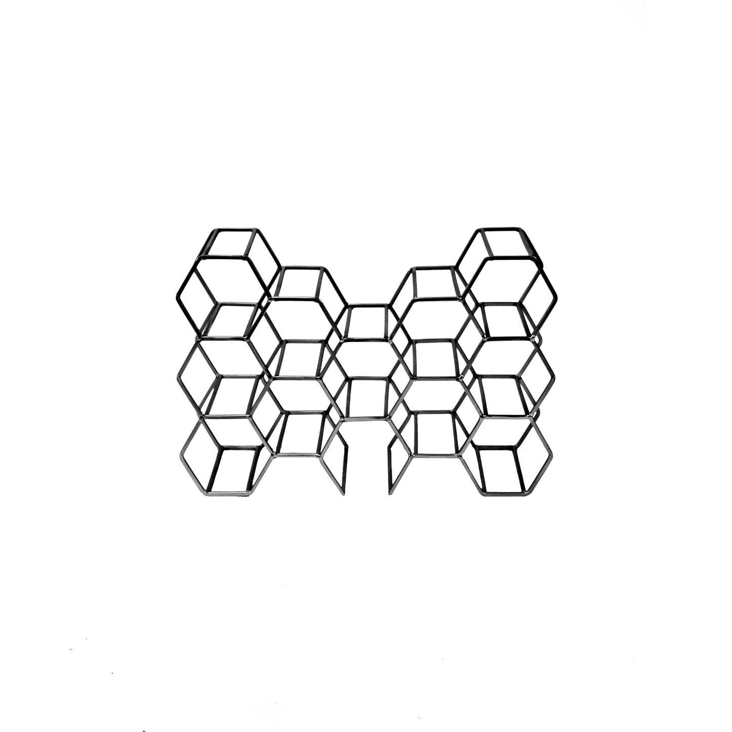 Wijnrek - Metaal - Zwart - 44,5x15,5x29cm