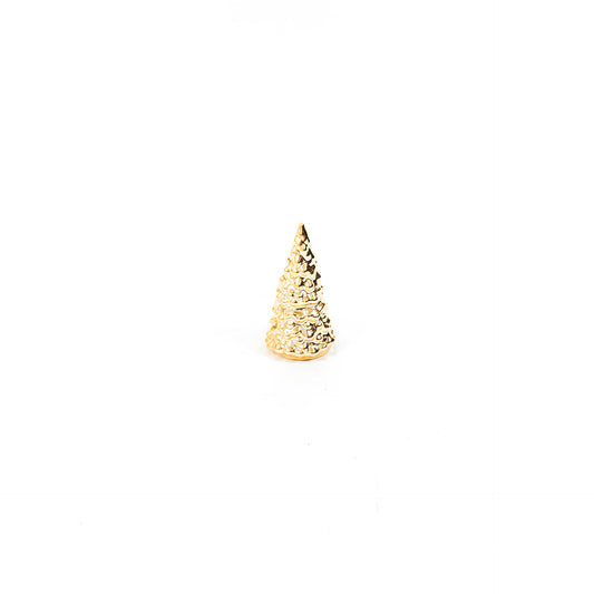 Ornament - Kerstboom - Keramiek - Goud - 5x5x11cm