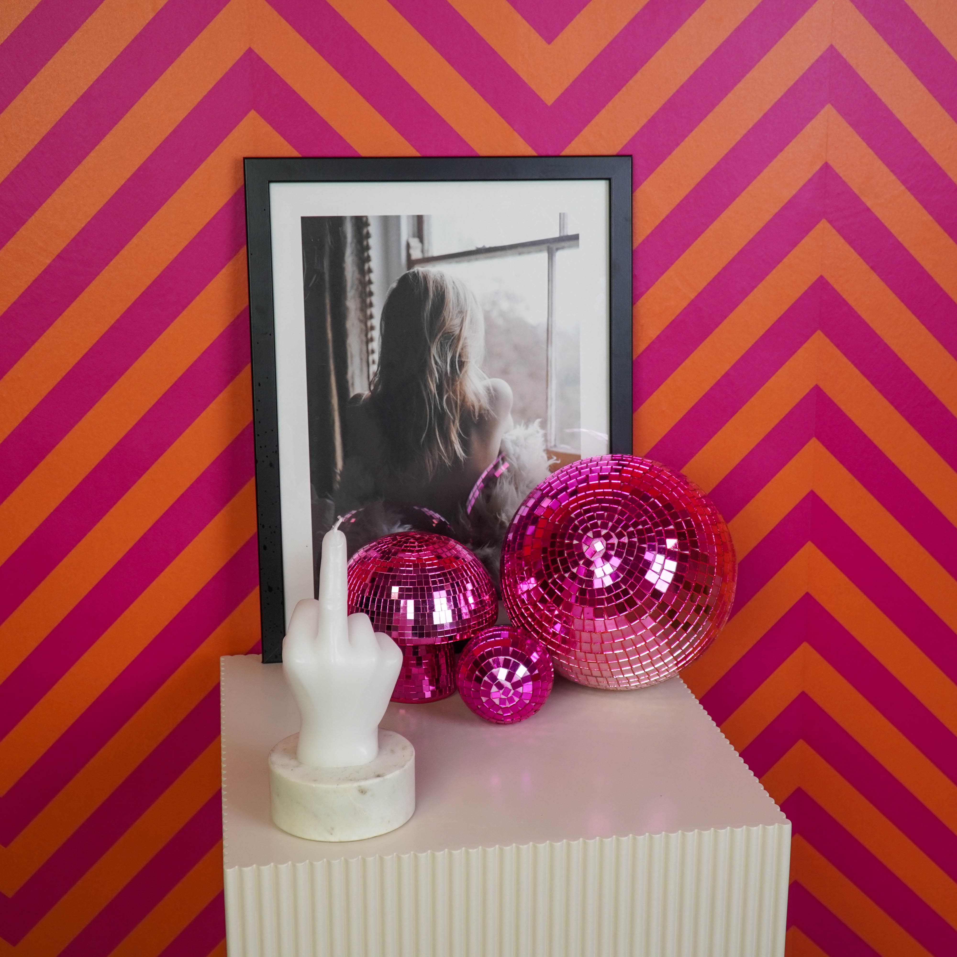 Kaars - Middelvinger - Wax - Wit - 310 gram - 10x9x17cm