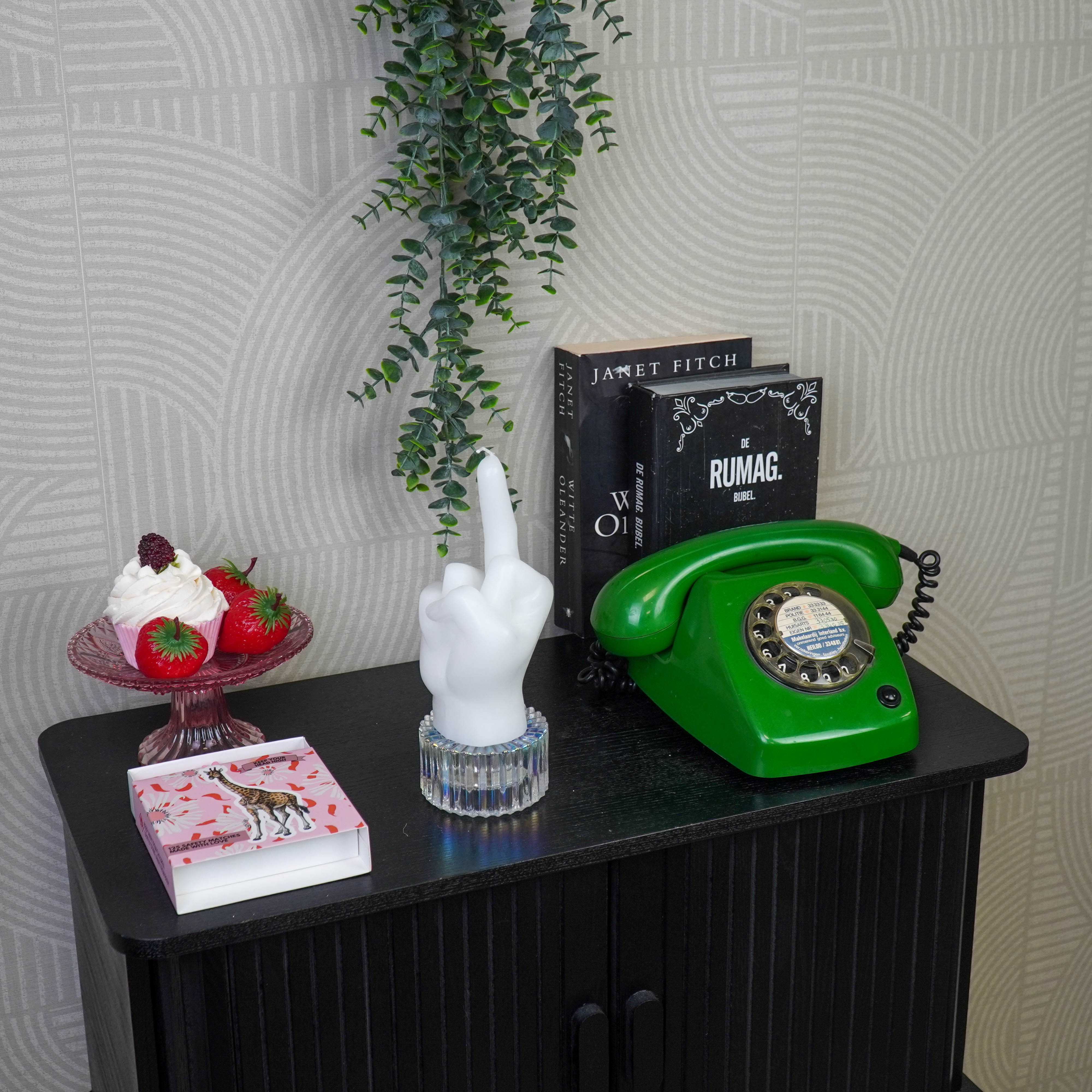 Kaars - Middelvinger - Wax - Wit - 310 gram - 10x9x17cm