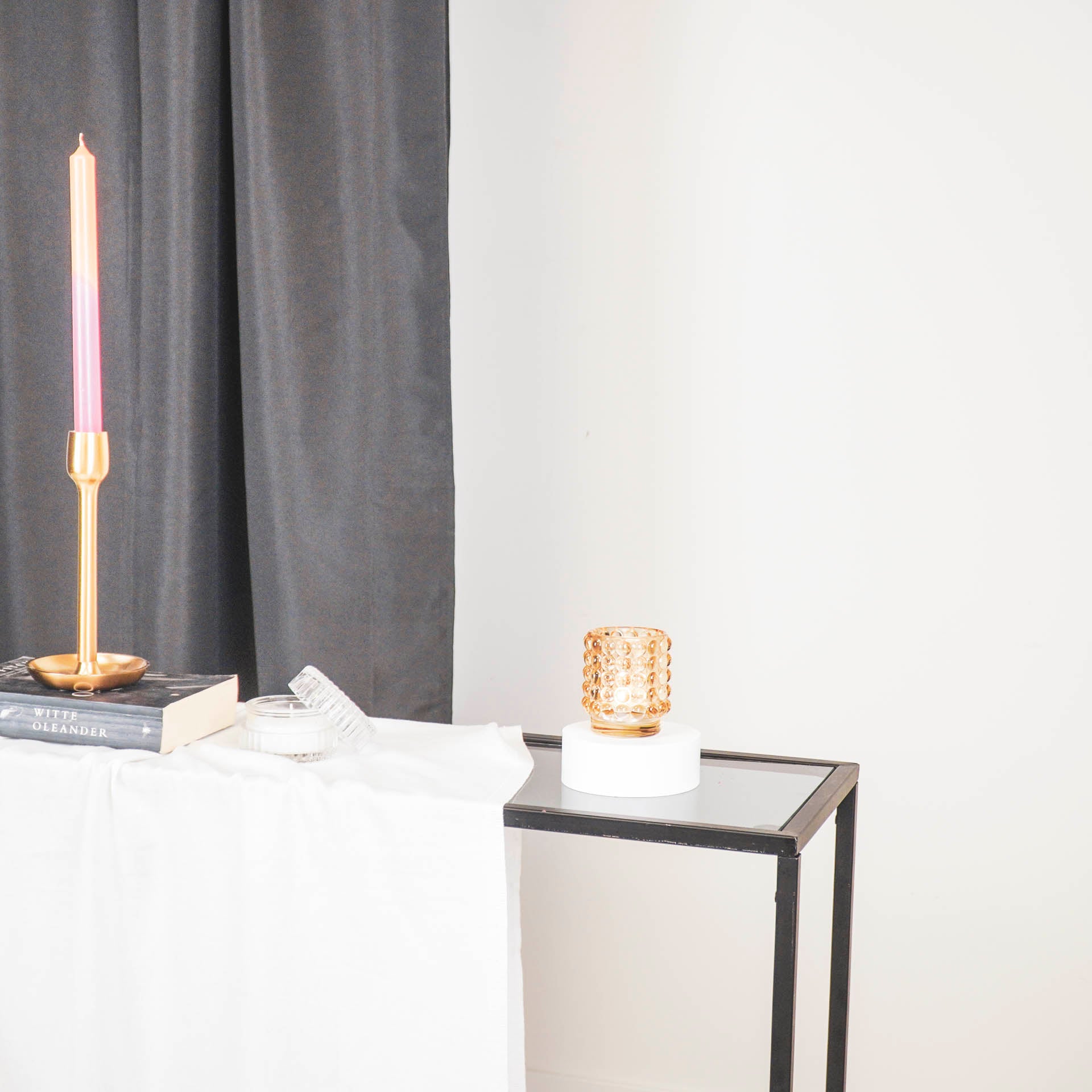 Theelichtje - Amber - Glas - 7x8cm