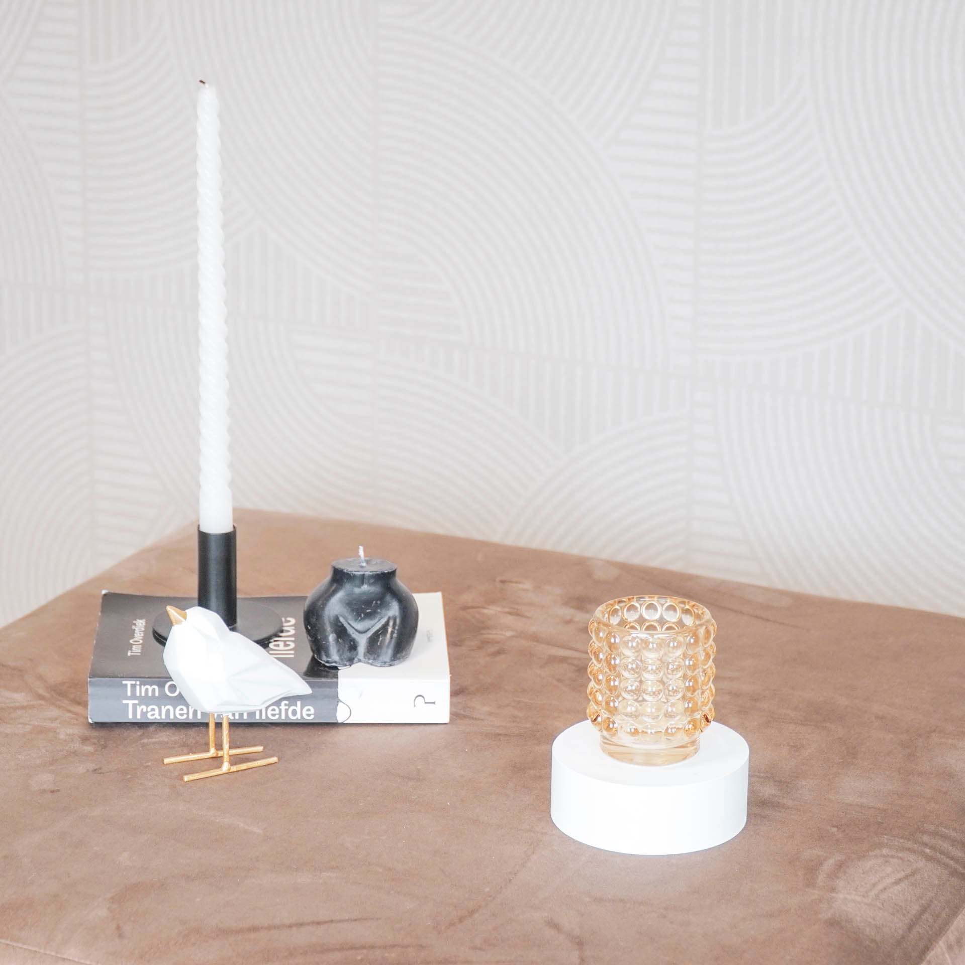 Theelichtje - Amber - Glas - 7x8cm