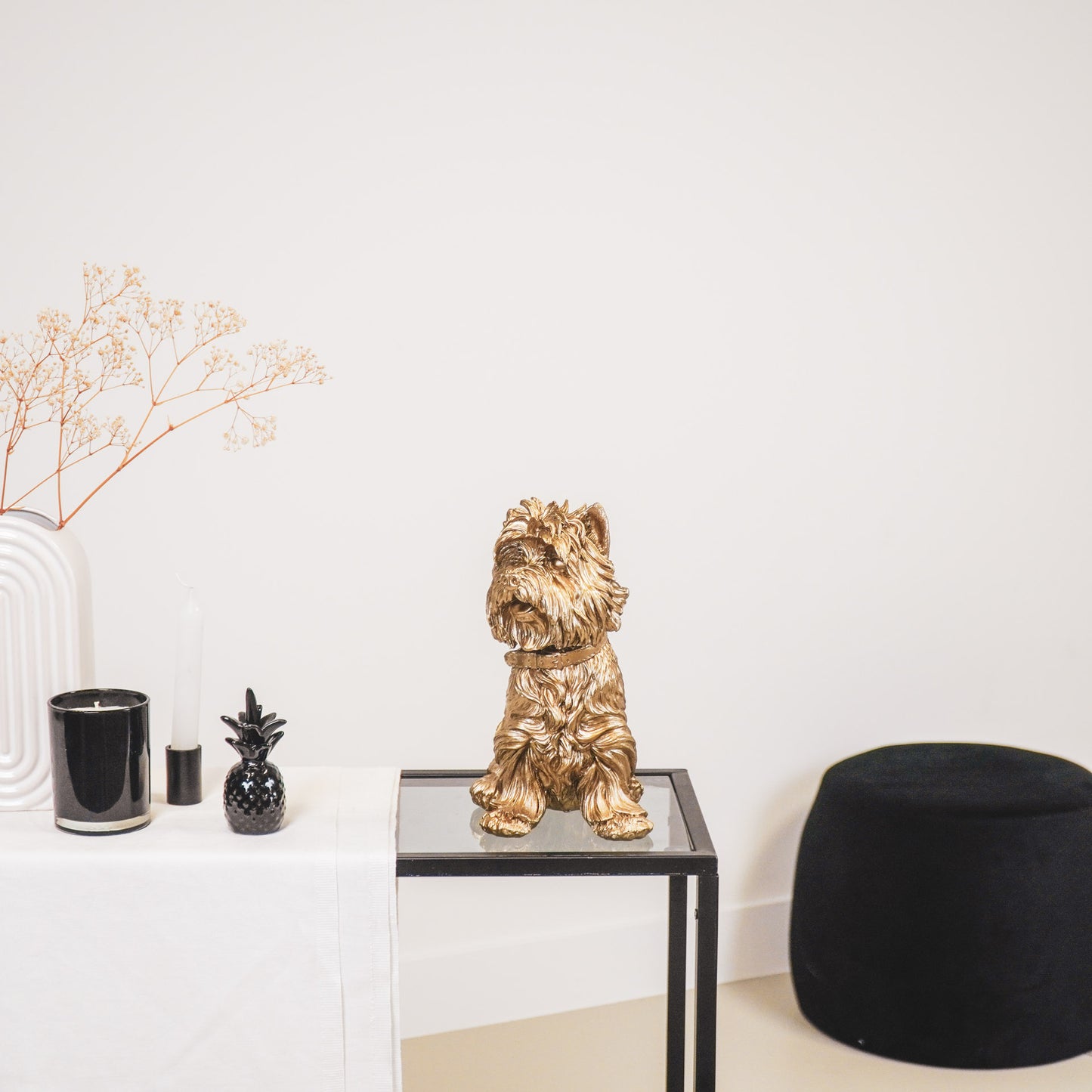 Housevitamin Terrier Hond - Goud - 22,5x16,5x27,5cm