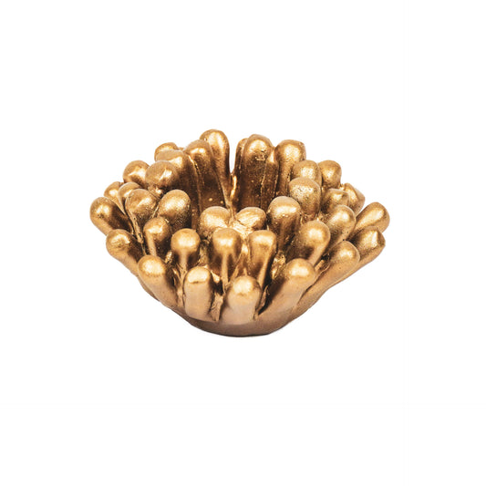 Housevitamin Zeeanemoon Theelicht houder - Goud - 10,5x10,5x6cm