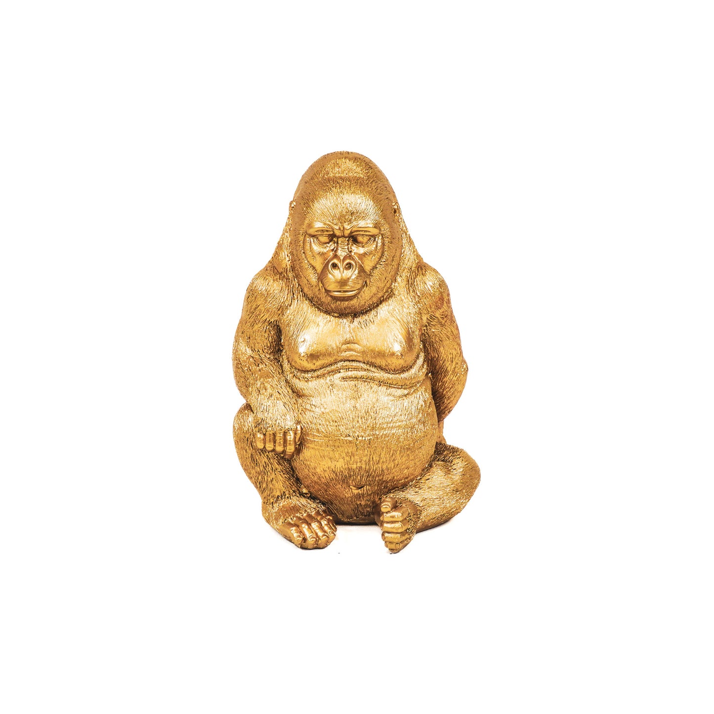 Ornament - Gorilla - Polyresin - Goud - 13,5x13x21cm