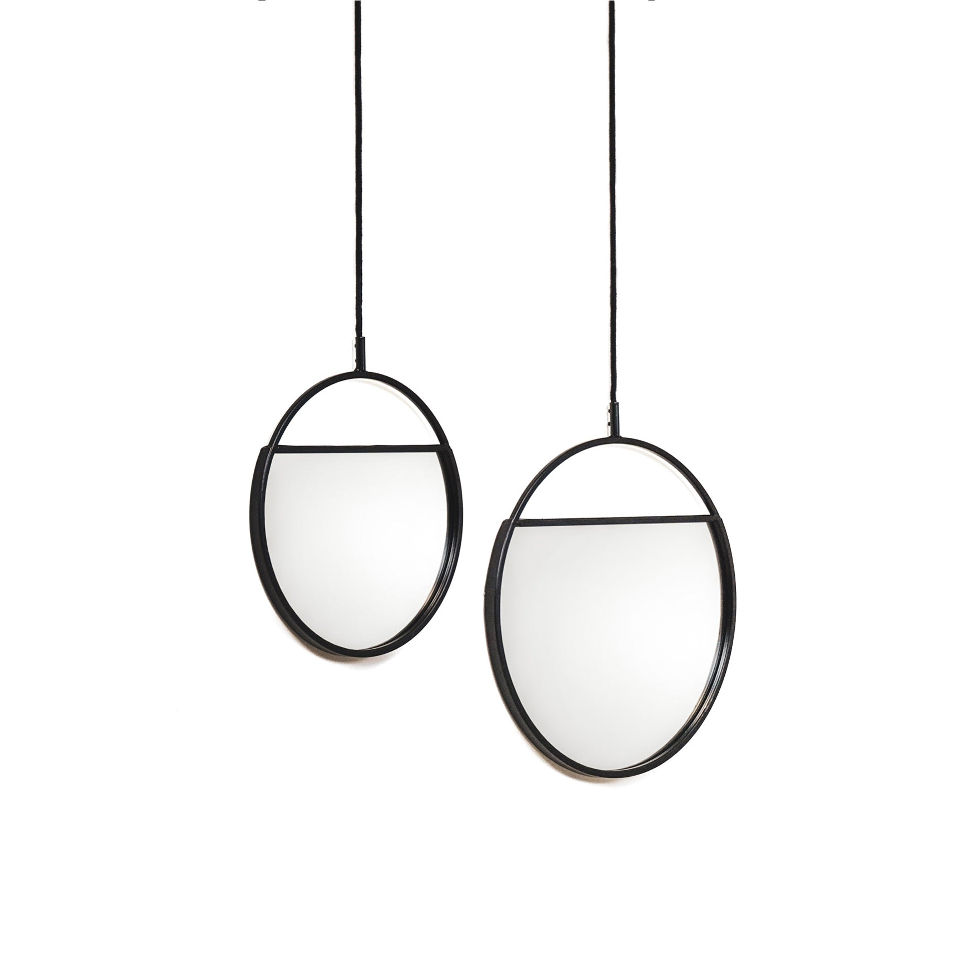 Spiegel - Set van 2  - Metaal - Zwart - 25x90 & 30x100cm