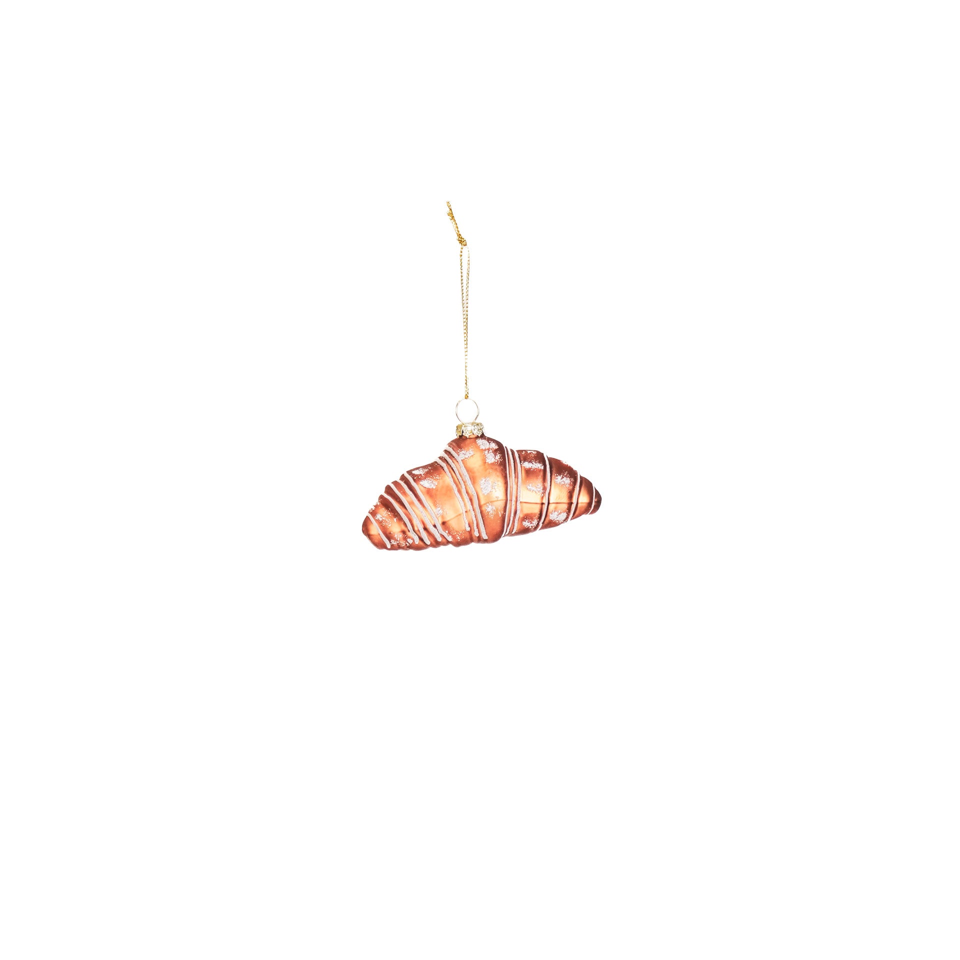 Kersthanger - Croissant - Glas - Bruin - 9,5x5x4,5cm