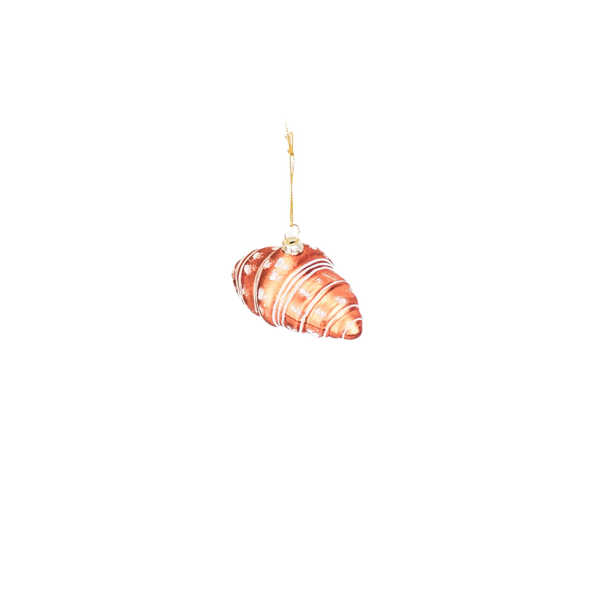 Kersthanger - Croissant - Glas - Bruin - 9,5x5x4,5cm