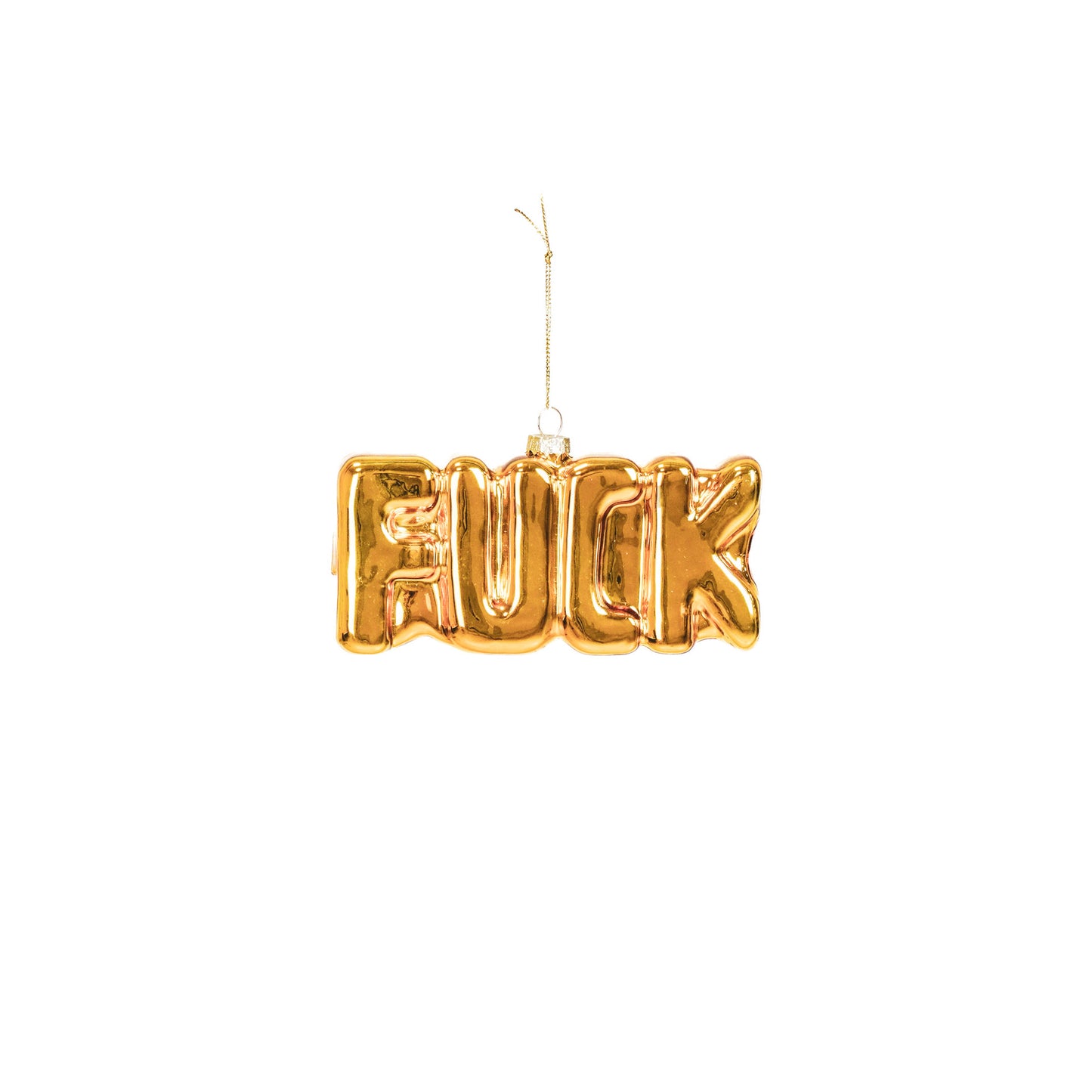 Kersthanger - FUCK - Glas - Goud - 14,5x3,5x7,5cm