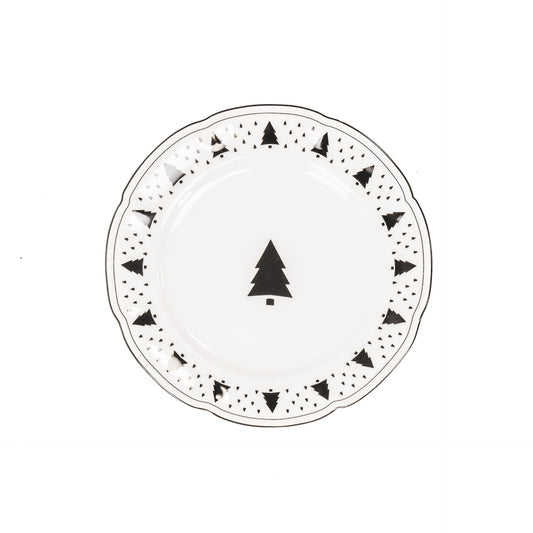 Ontbijtbord - Kerstboom - Newbone China - Ø19,5cm